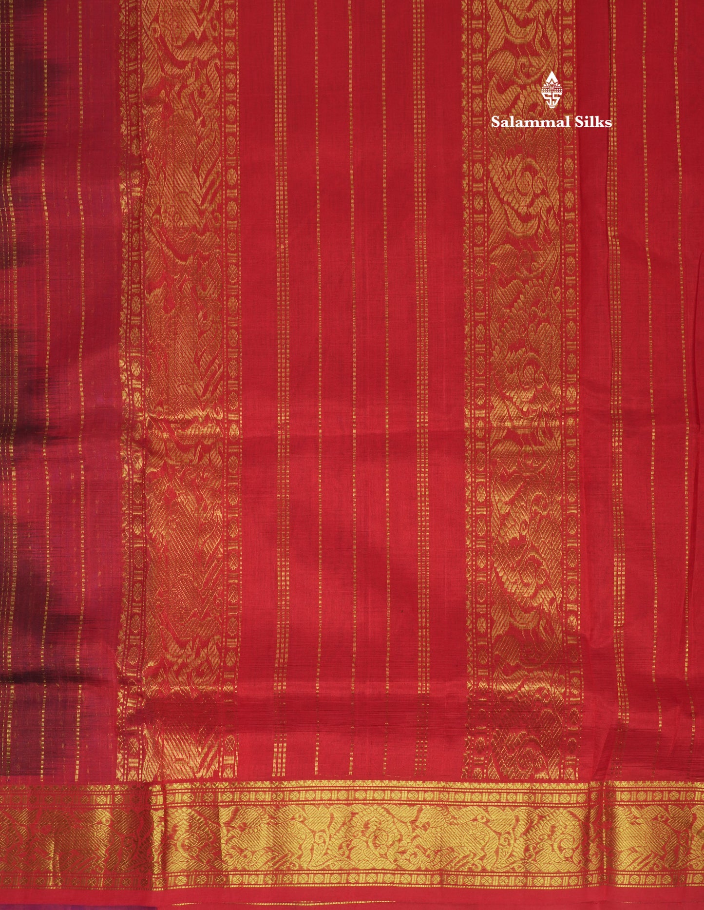 Royal Blue Zari Checks Pure Silk Cotton Saree With Traditional Gold Zari Border