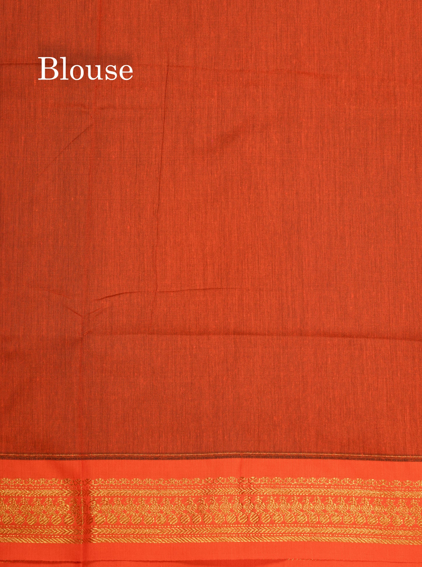 Black Kalyani Cotton Saree With Contrast Orange Border