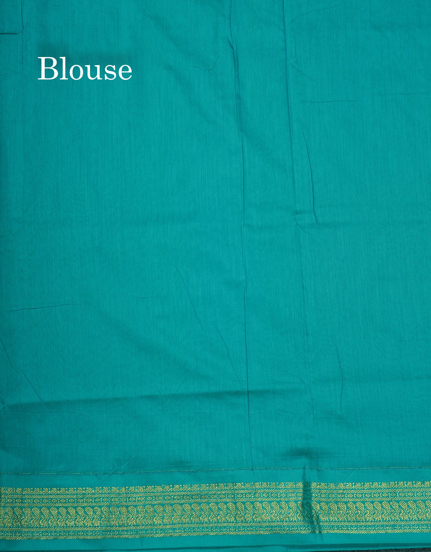 Light Green Kalyani Cotton Saree With Contrast Sapphire Green Border