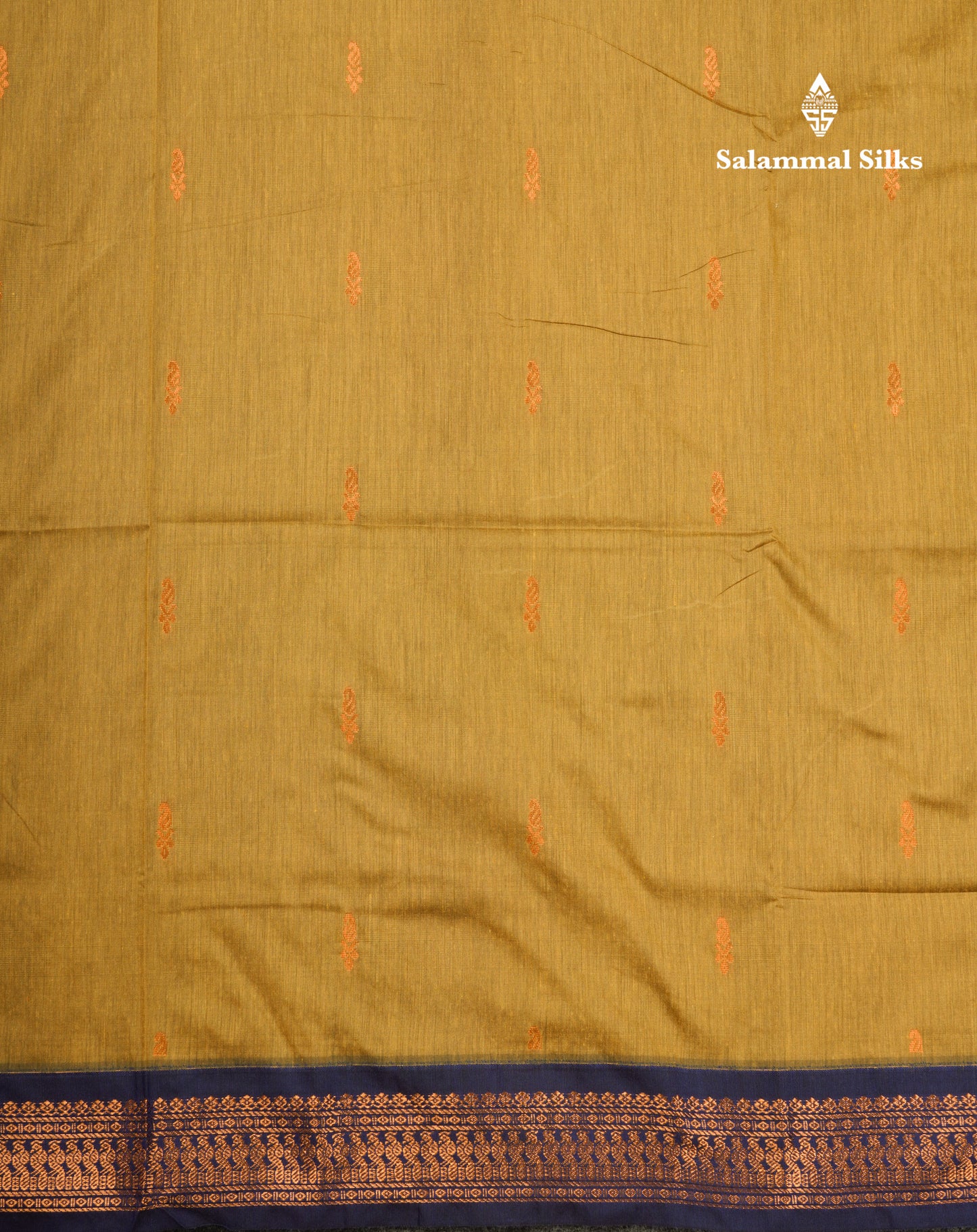 Mehandi Green Kalyani Cotton Saree With Contrast Violet Border