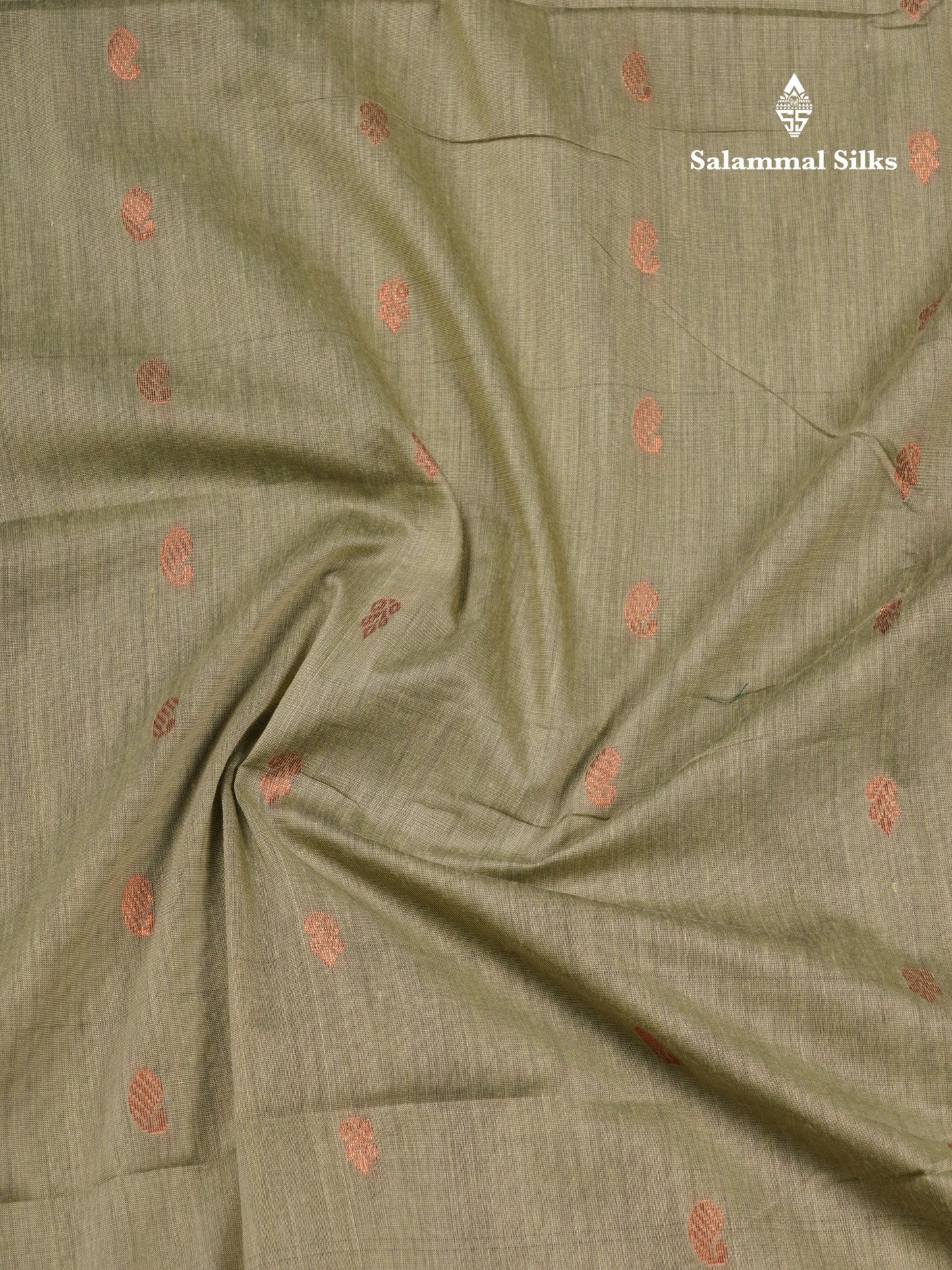 Moss Green Kalyani Cotton Saree With Contrast Bottle Green Border