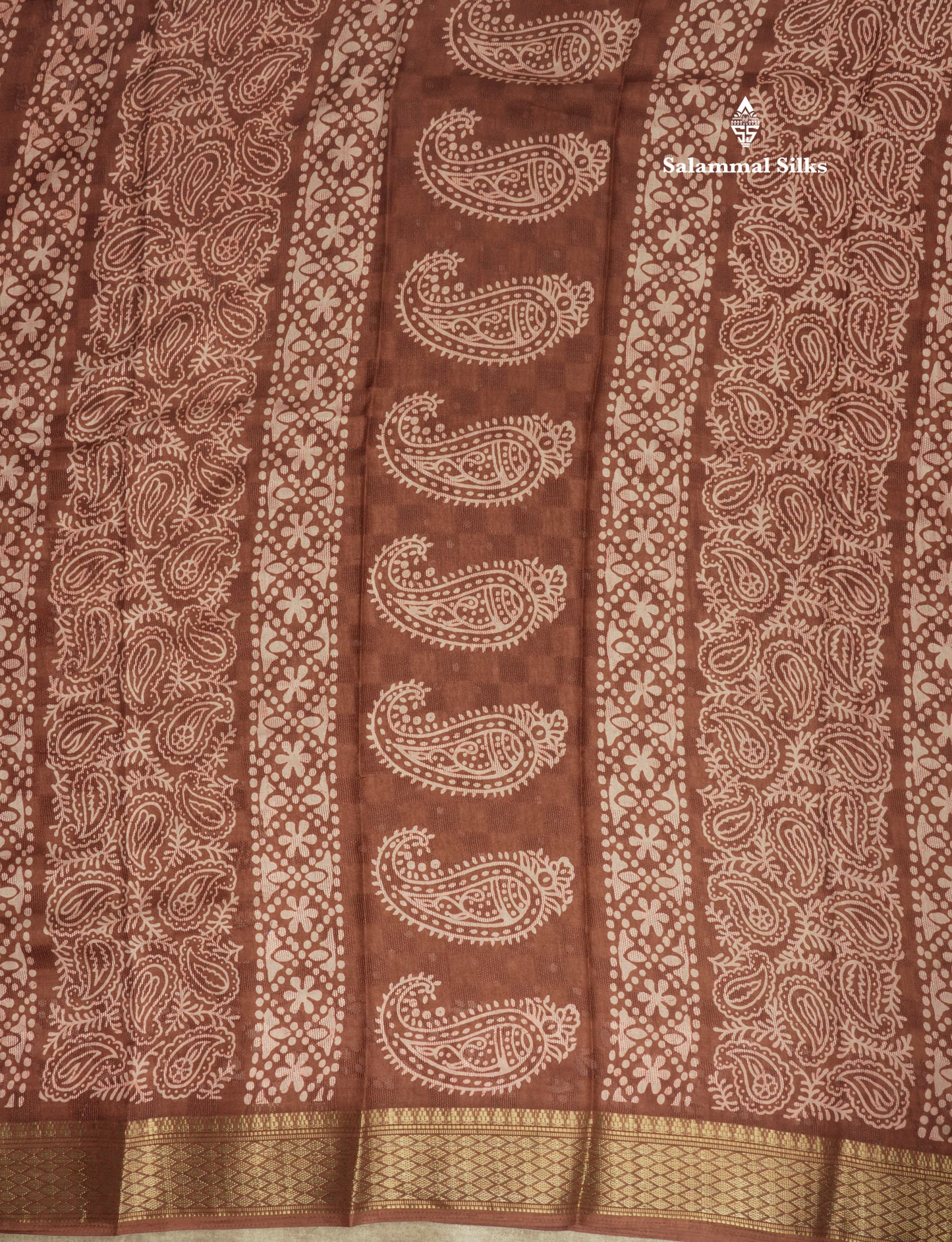 Pastel Violet Semi Dola Fancy Saree Printed Design With Traditional Zari Border