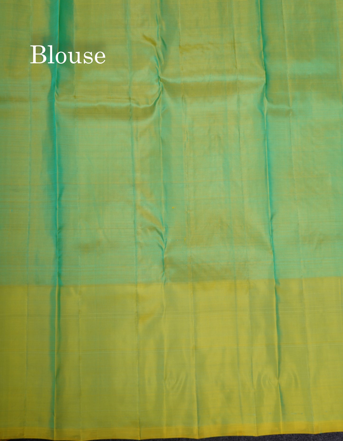 Sapphire Green Pure Silk Mix Saree With Contrast Pista Green Border