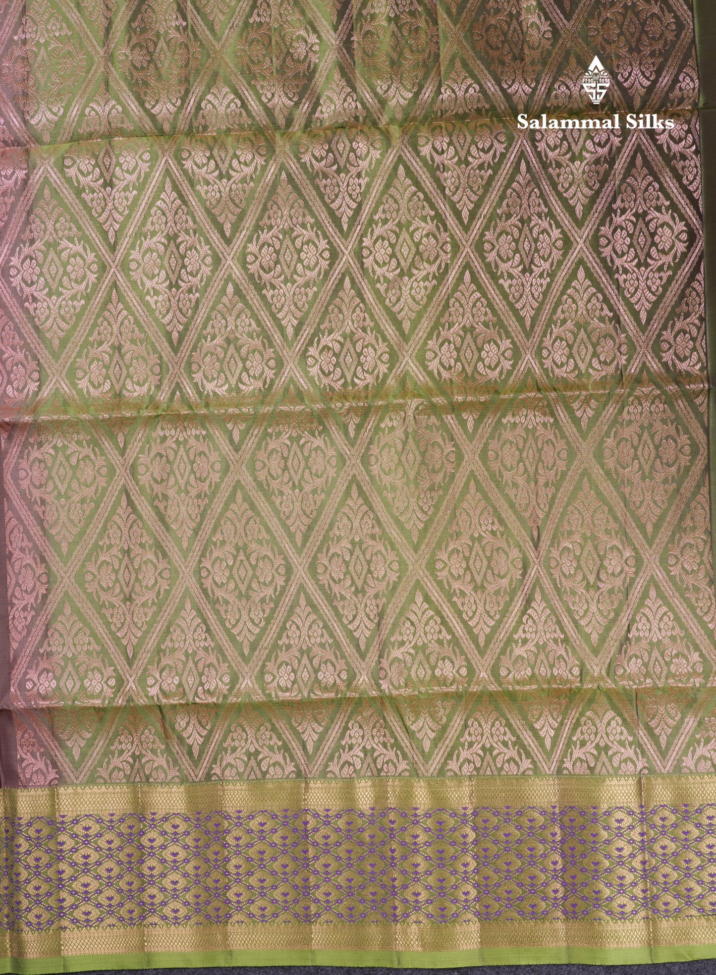 Light Chocolate Pure Silk Mix Soft Silk Saree With Contrast Parrot Green Meenakari Work Border