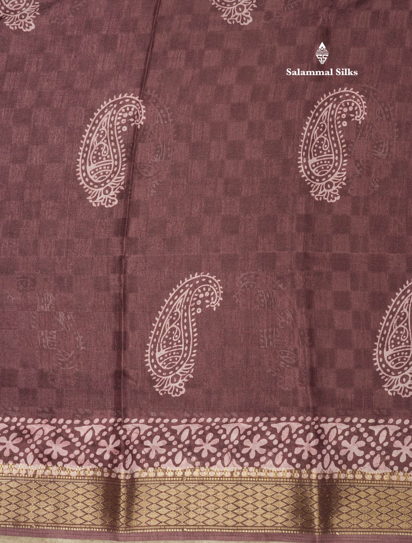 Pastel Violet Semi Dola Fancy Saree Printed Design With Traditional Zari Border