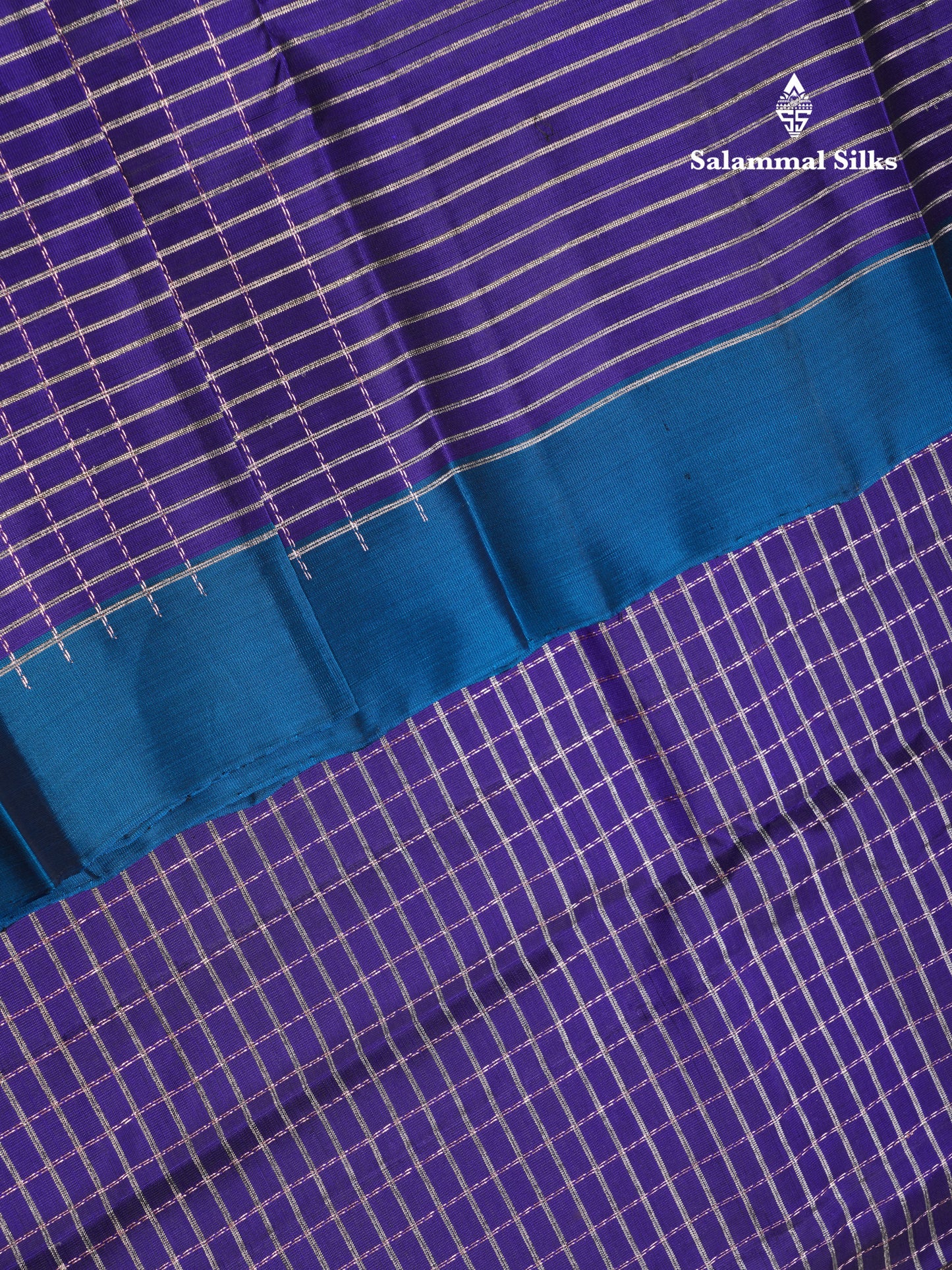 Bottle Green Checks Pure Silk Mix Saree With Contrast Magenta Fancy Border