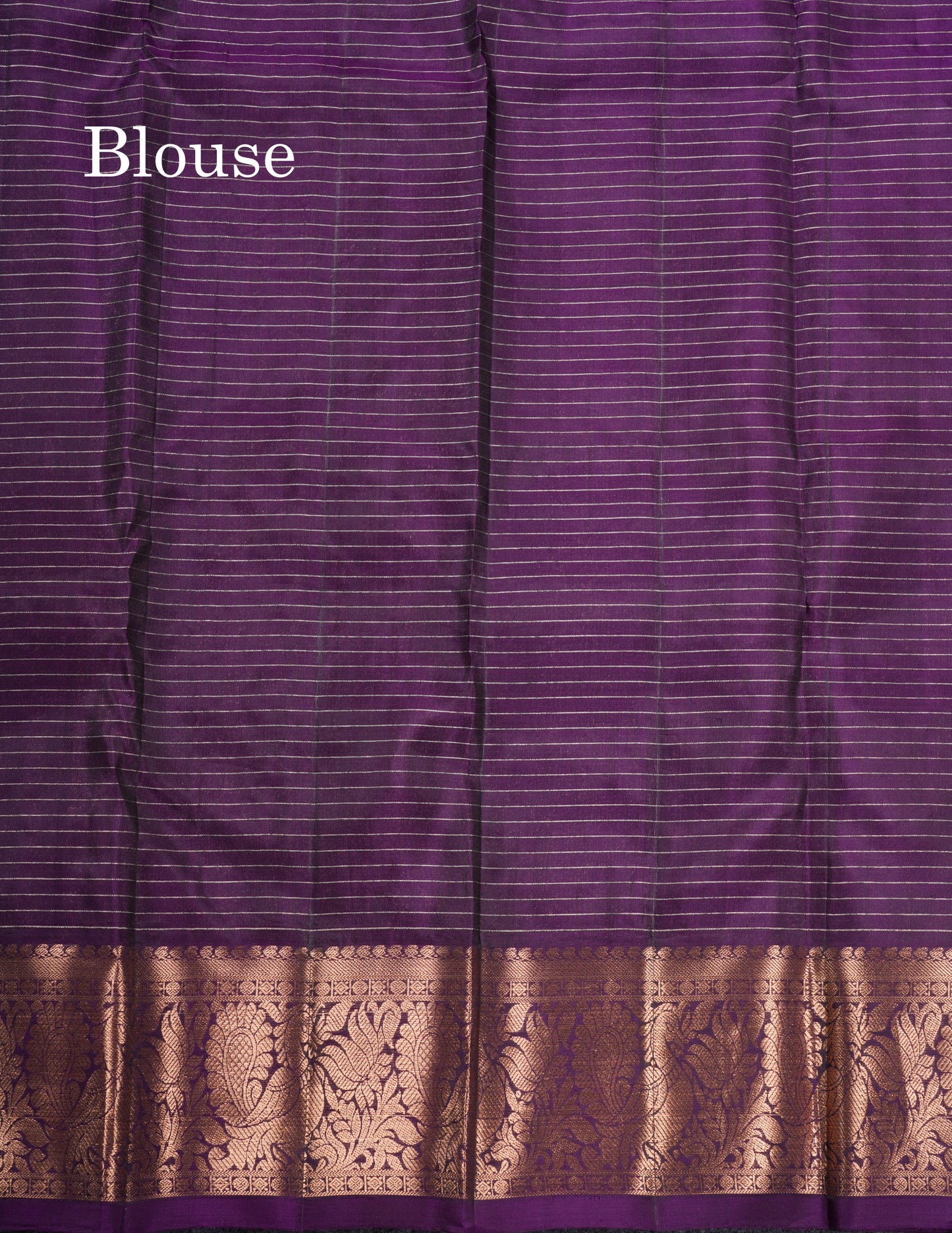 Rama Blue Small Checks Pure Silk Mix Saree With Contrast Purple Border