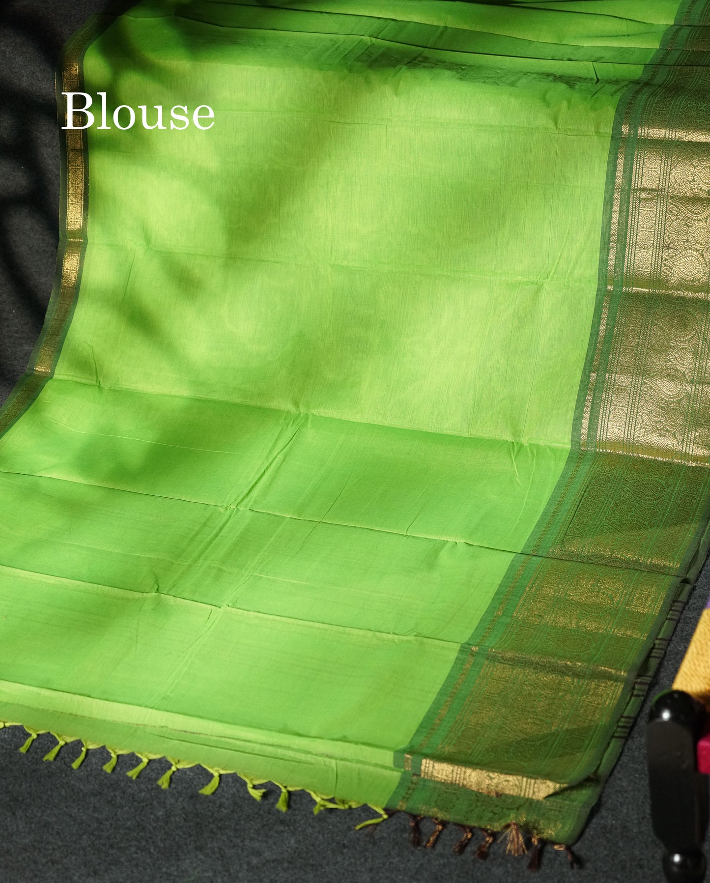 Beautiful Mehandi Green Plain Pure Chettinad Cotton Saree With Contrast Maroon Traditional Evening Morning Border