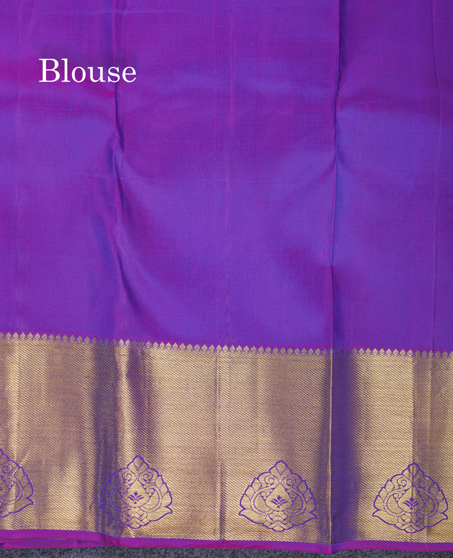 Dual Tone Peacock Green Bridal Pure Kanjivaram Silk Saree With Contrast Purple Border