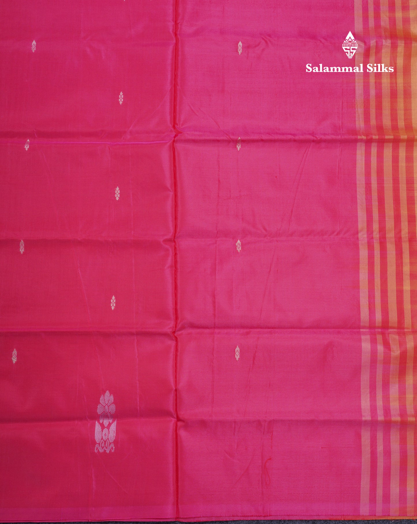 Rani Pink Banana Pinth Saree (Vaazhainaar Pattu) With Contrast Sandal Blouse