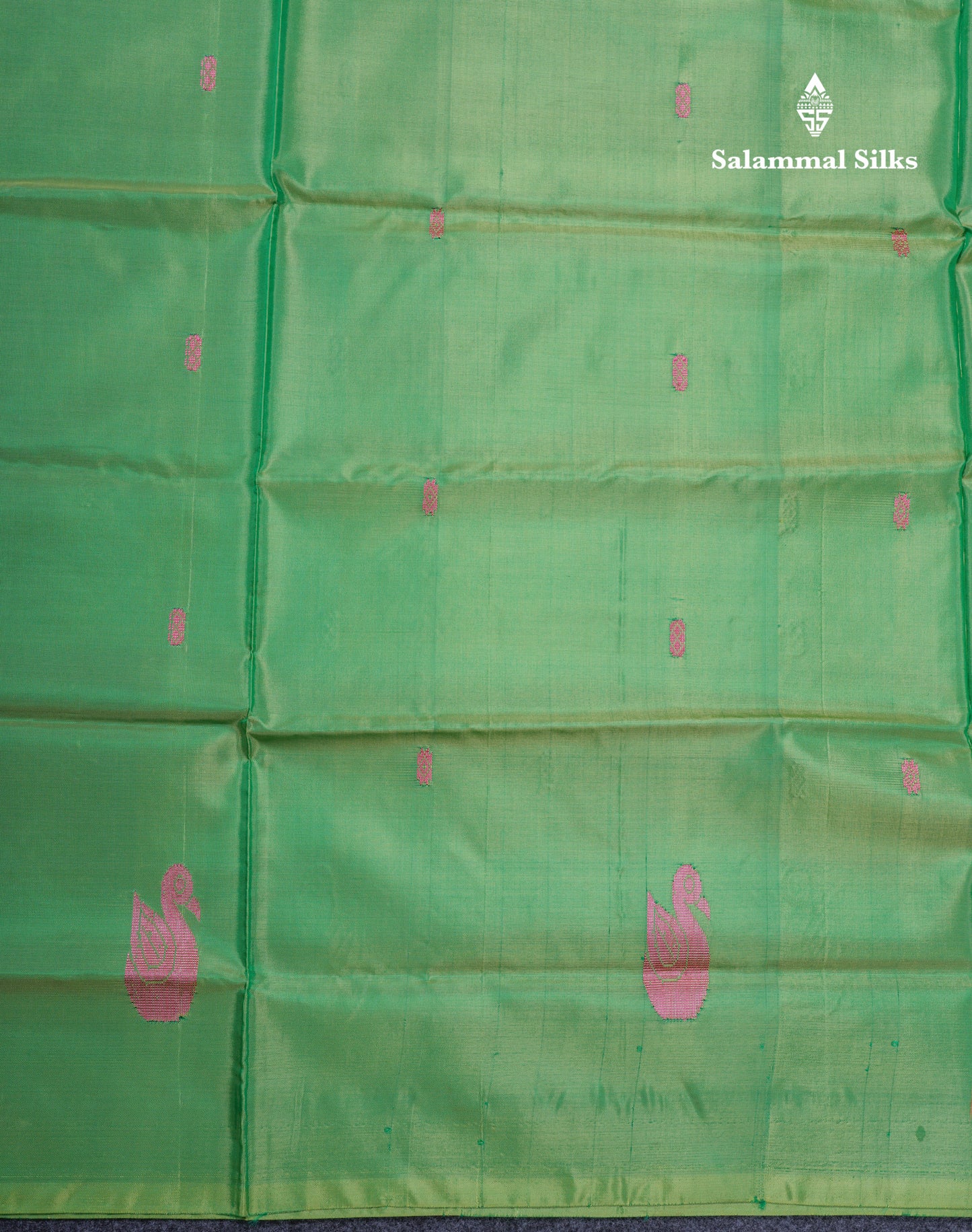 Parrot Green Banana Pinth Saree (Vaazhainaar Pattu) With Contrast Light Chocolate Blouse