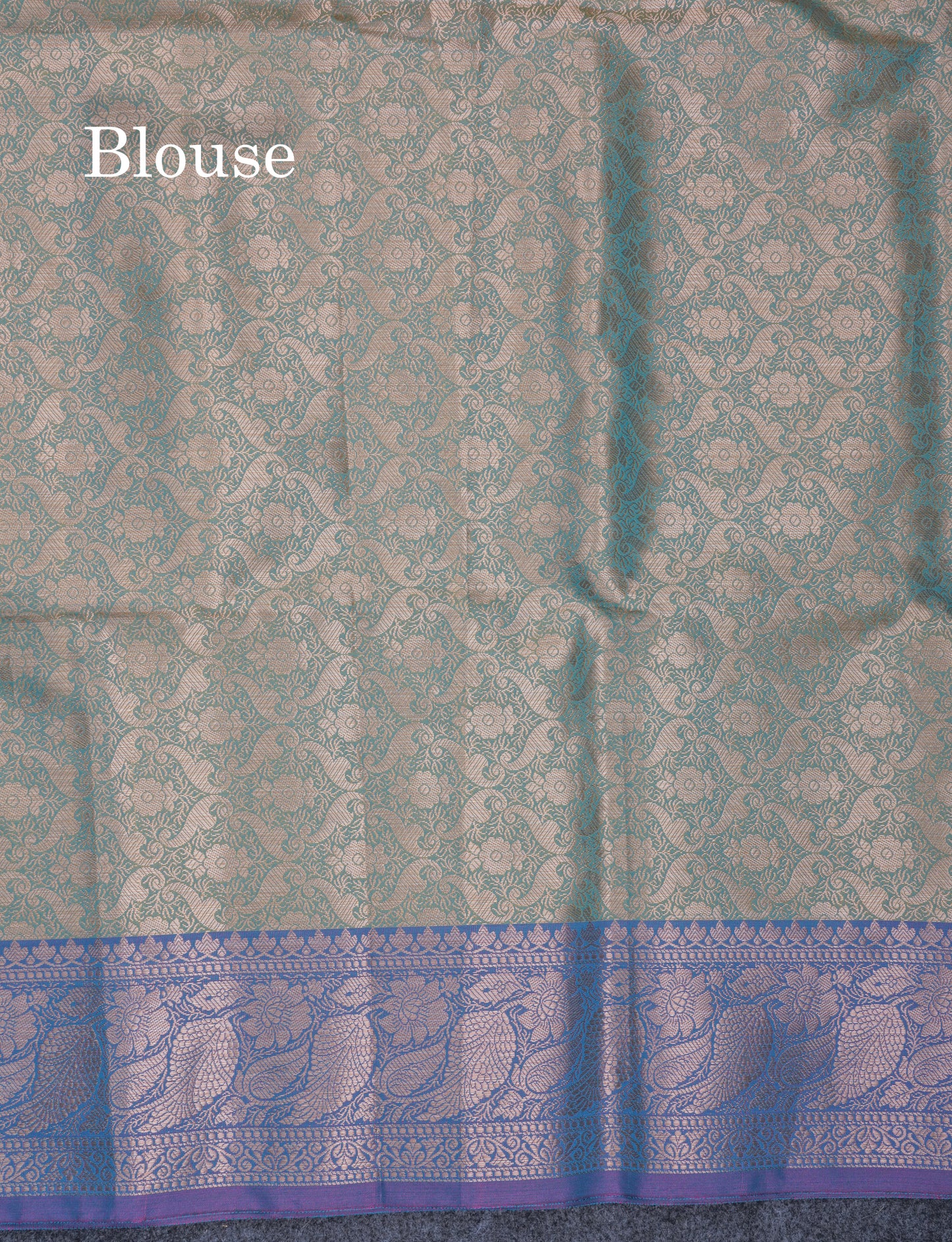 Dual Tone Pastel Blue Fancy Semi Soft Silk Saree With Contrast Purple Border