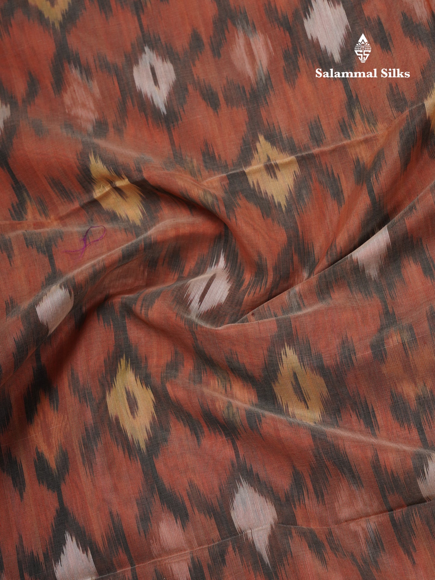 Premium Chocolate Colour Pochampalli SICO Cotton Saree With Gold Zari Border
