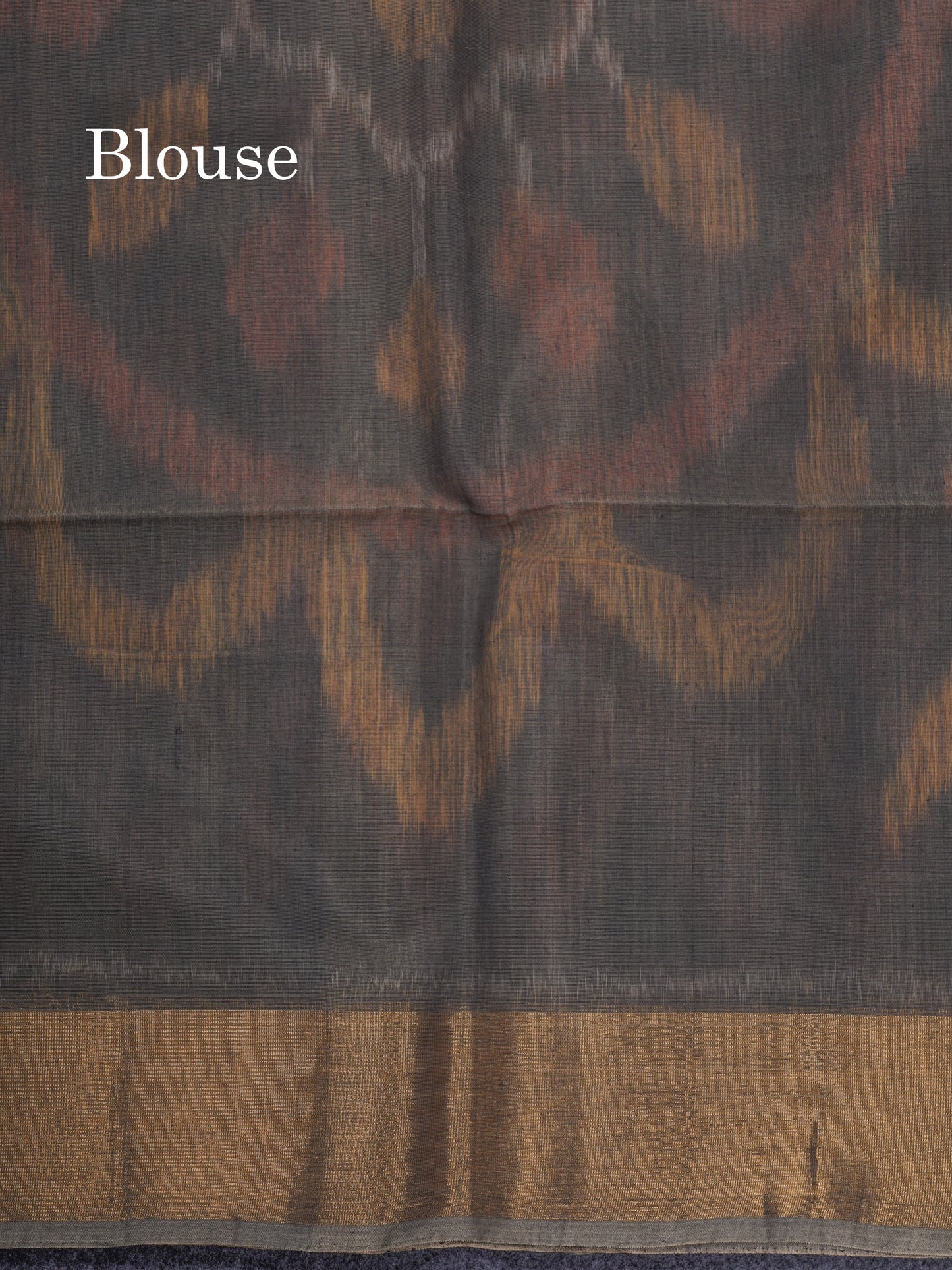 Premium Chocolate Colour Pochampalli SICO Cotton Saree With Gold Zari Border