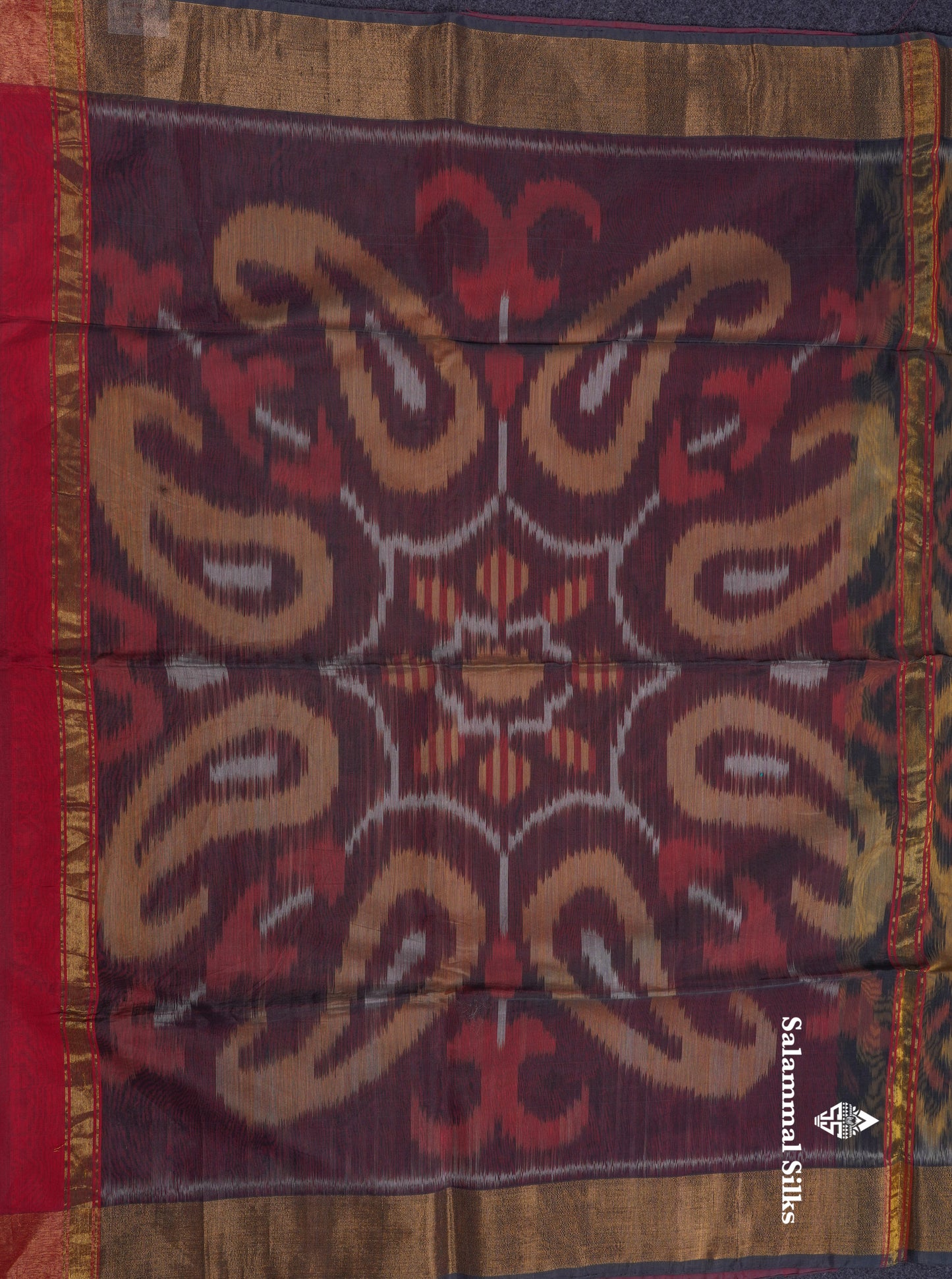 Premium Sandal Colour Pochampalli SICO Cotton Saree With Gold Zari Border