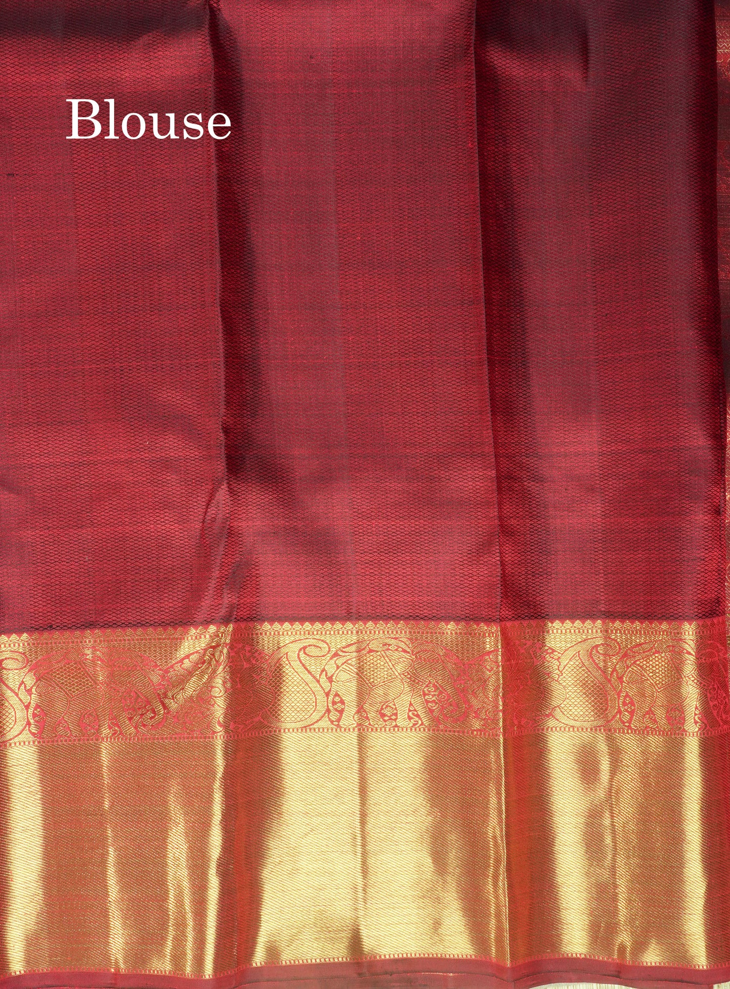 Dark Maroon Pure Kanjivaram Traditional Silk Saree Pure zari (3Gram) with Long Gold Zari Border