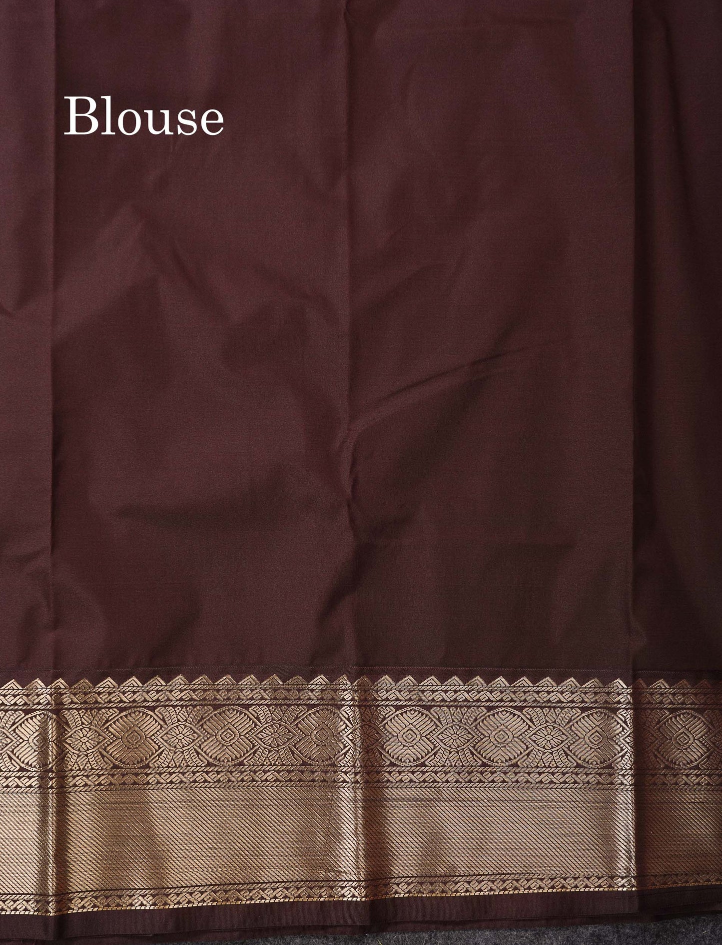 Semi Silk Saree - Light Peach Butta With Vaira Oosi Lines Along With Contrast Dark Brown Border