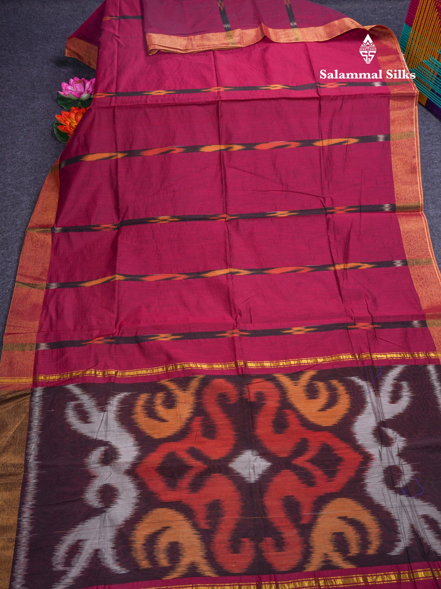 Blue Colour Pochampalli SICO Cotton Saree With Tissue Border