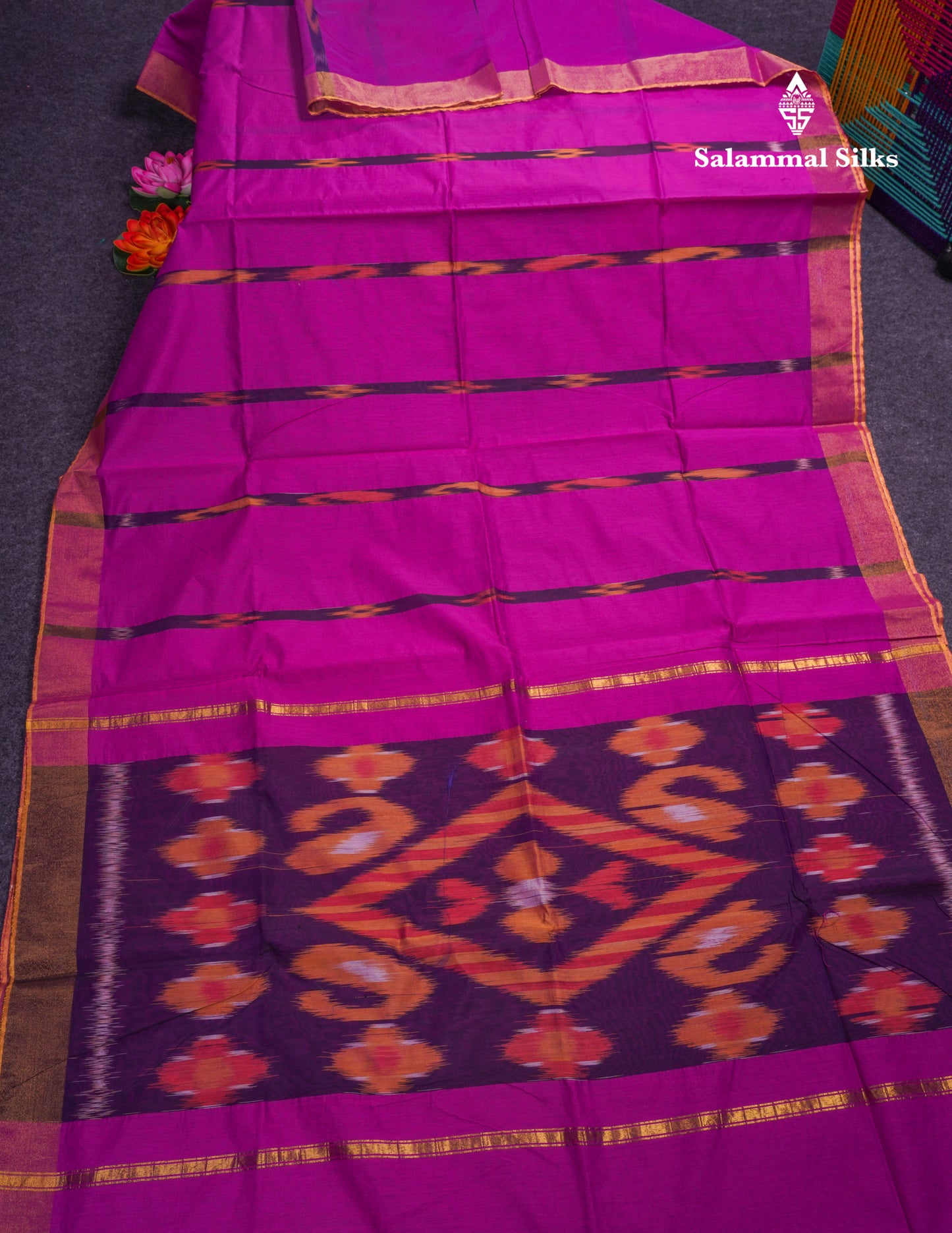 Blue Colour Pochampalli SICO Cotton Saree With Tissue Border
