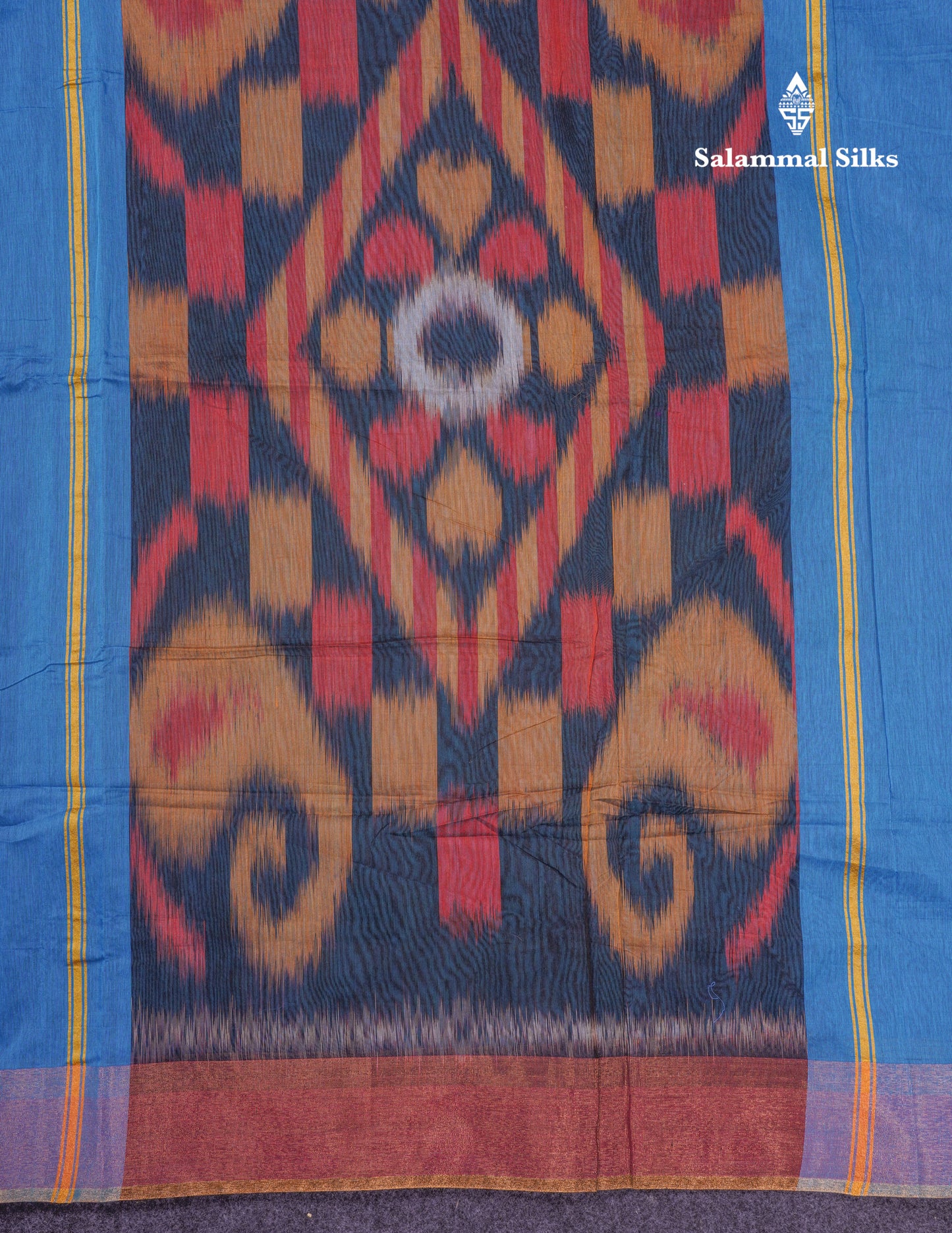 Blue Colour Beautiful PochamPalli SICO Cotton Saree With Blouse