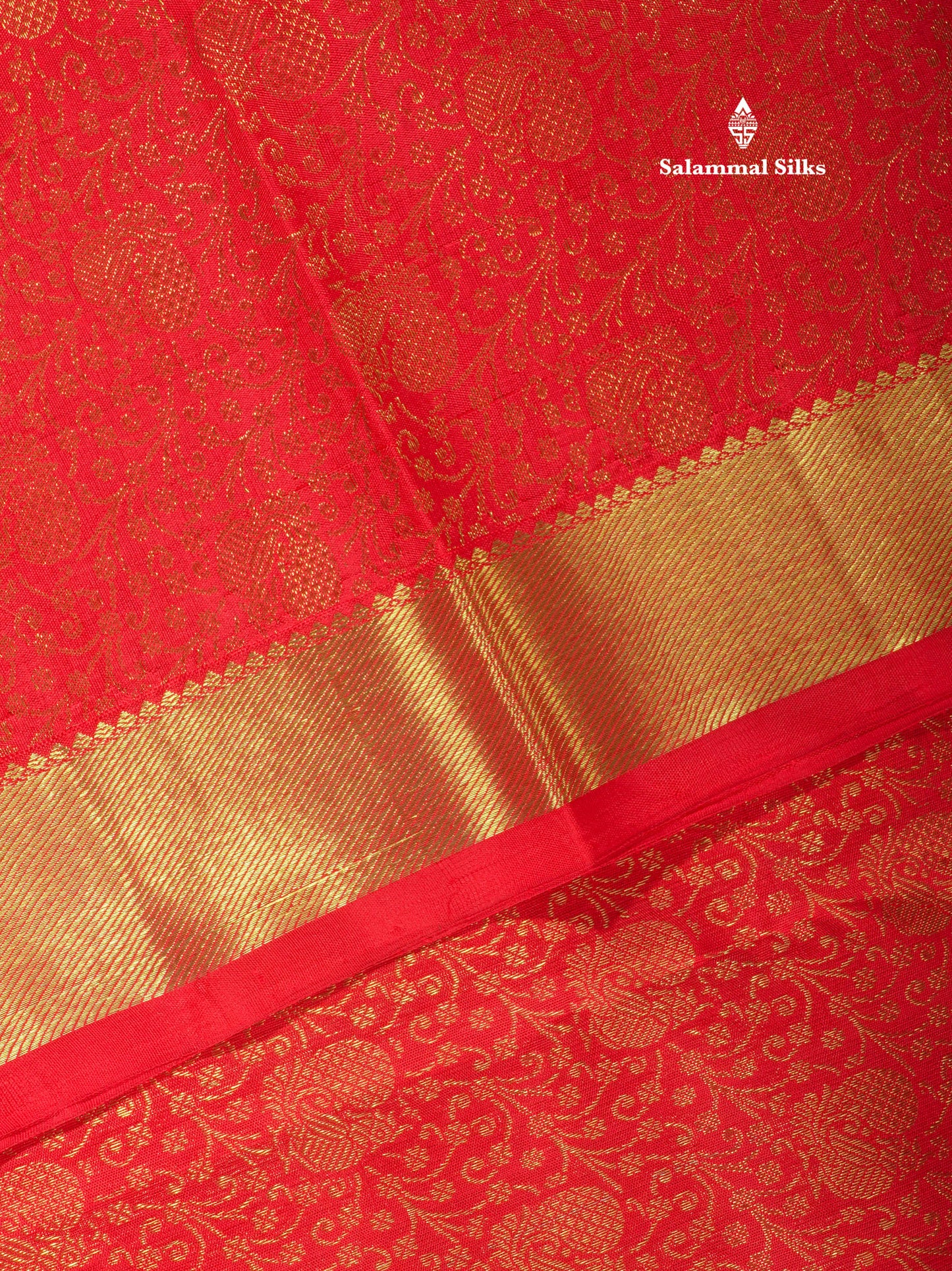 Pure Zari Bridal Red Pure Kanjivaram Silk Saree With Gold Zari Border