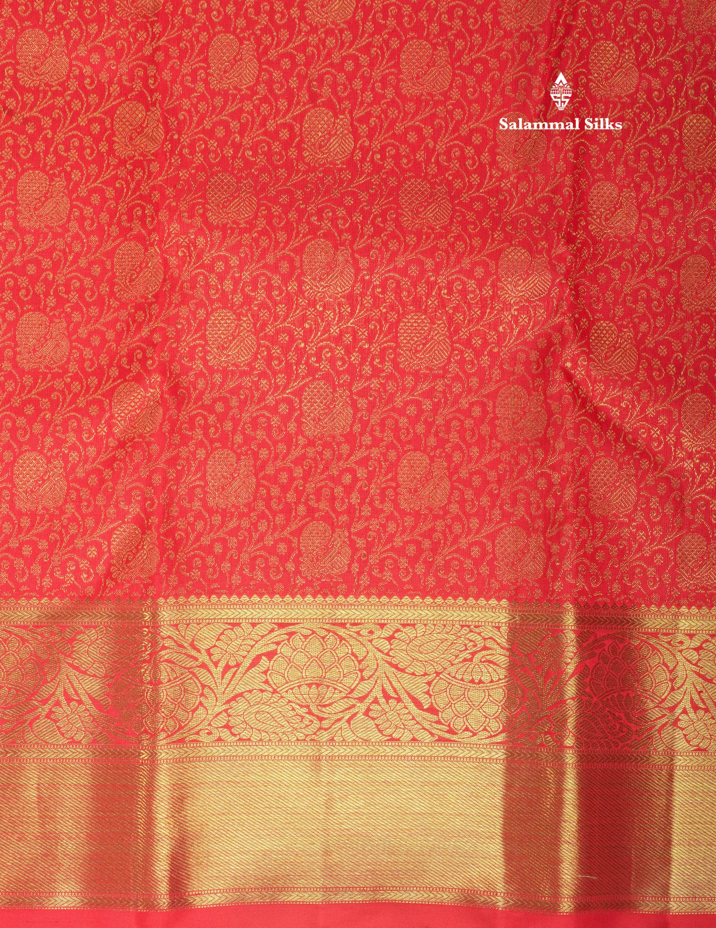 Pure Zari Bridal Red Pure Kanjivaram Silk Saree With Gold Zari Border