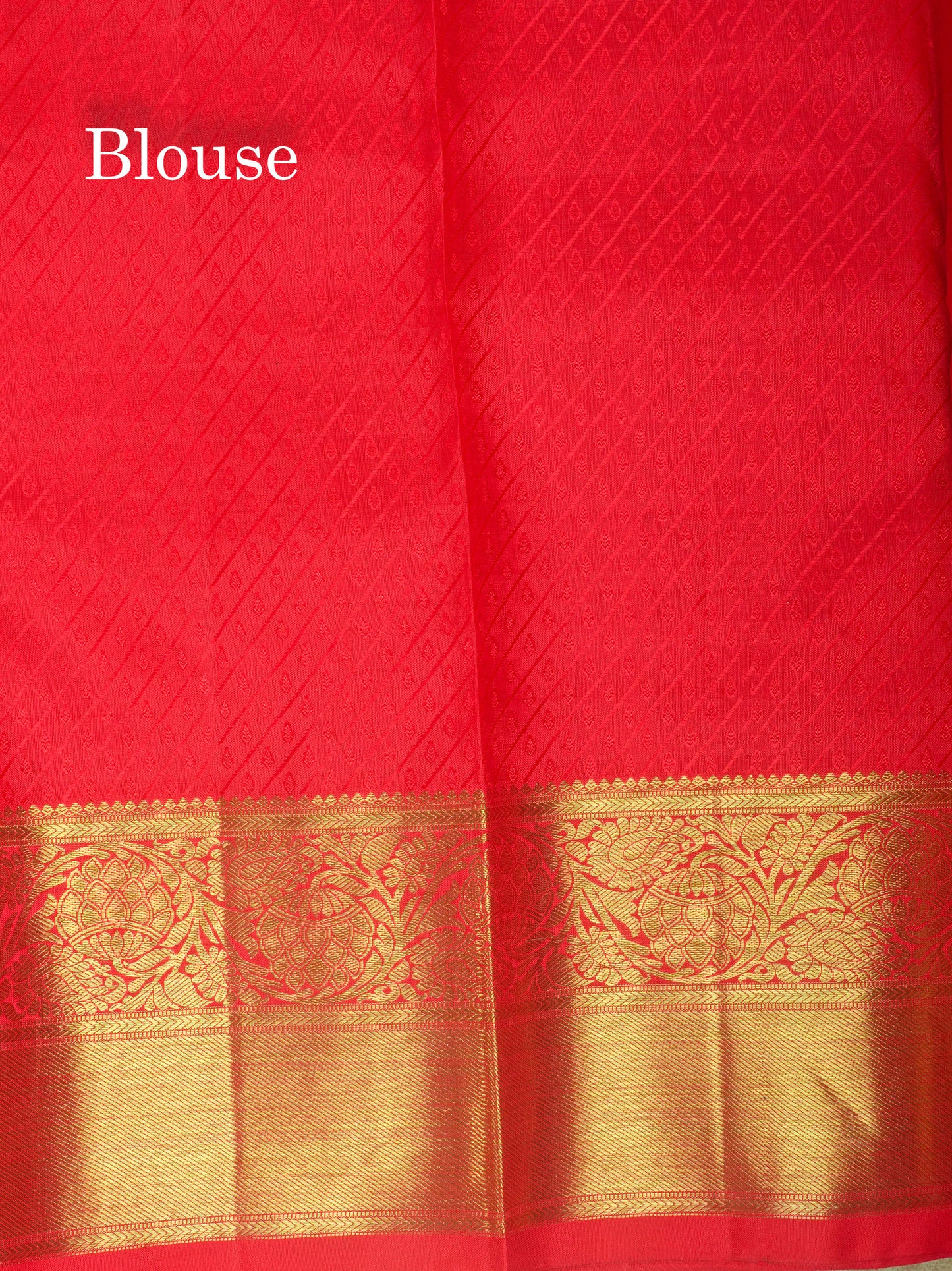 Pure Zari Bridal Red Pure Kanjivaram Silk Saree With Gold Zari Border