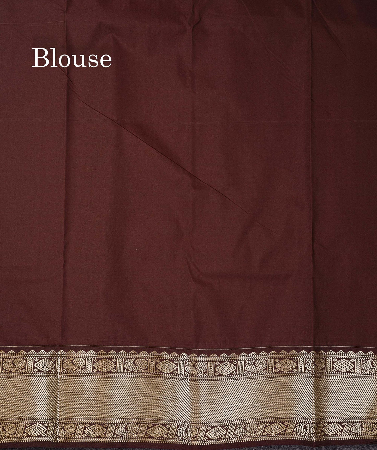 Semi Silk Saree - Ice Blue Butta With Small Checks Along With Contrast Dark Brown Traditional Border