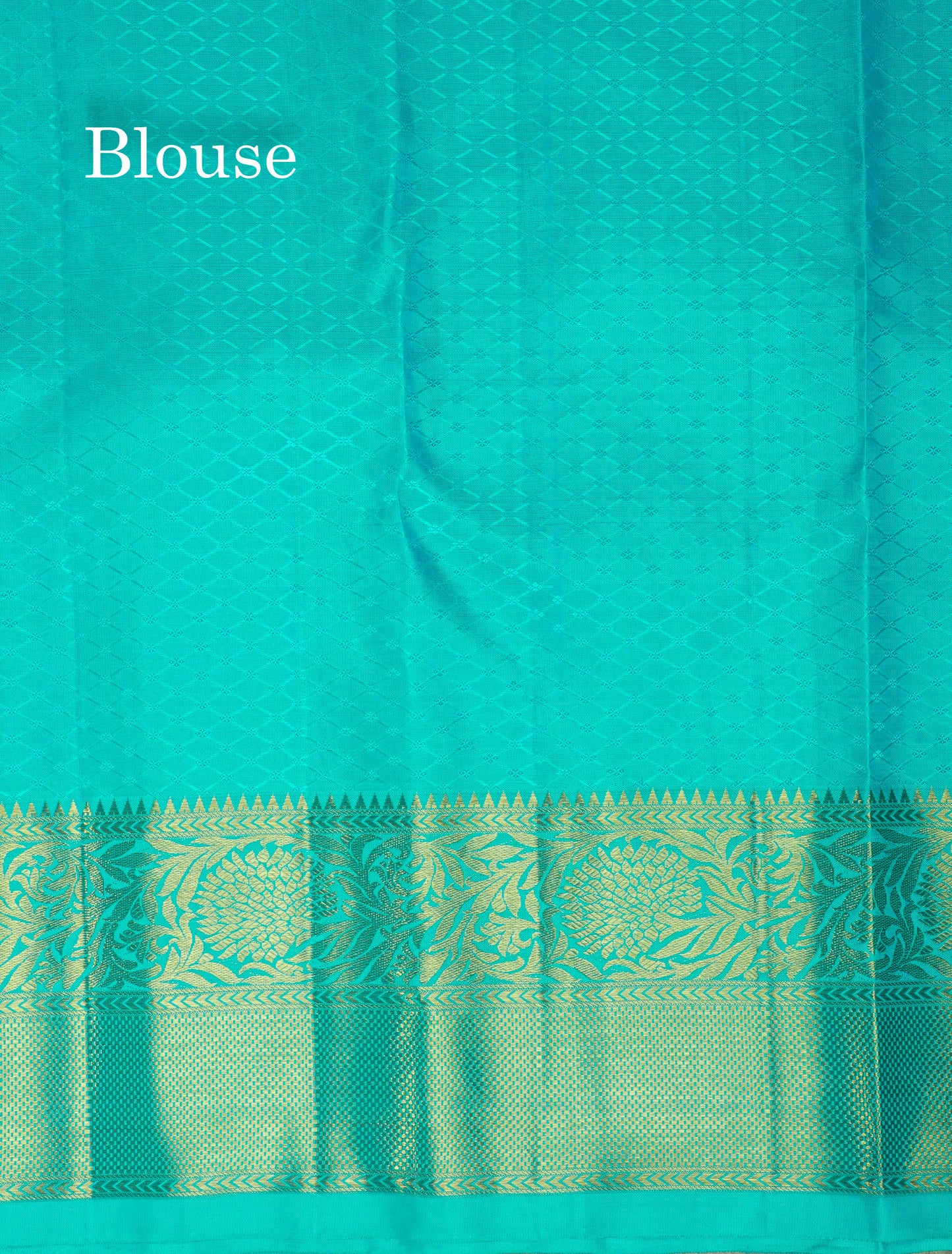 Pure Zari Peacock Blue Pure Kanjivaram Silk Saree with Contrast Sky Blue Border