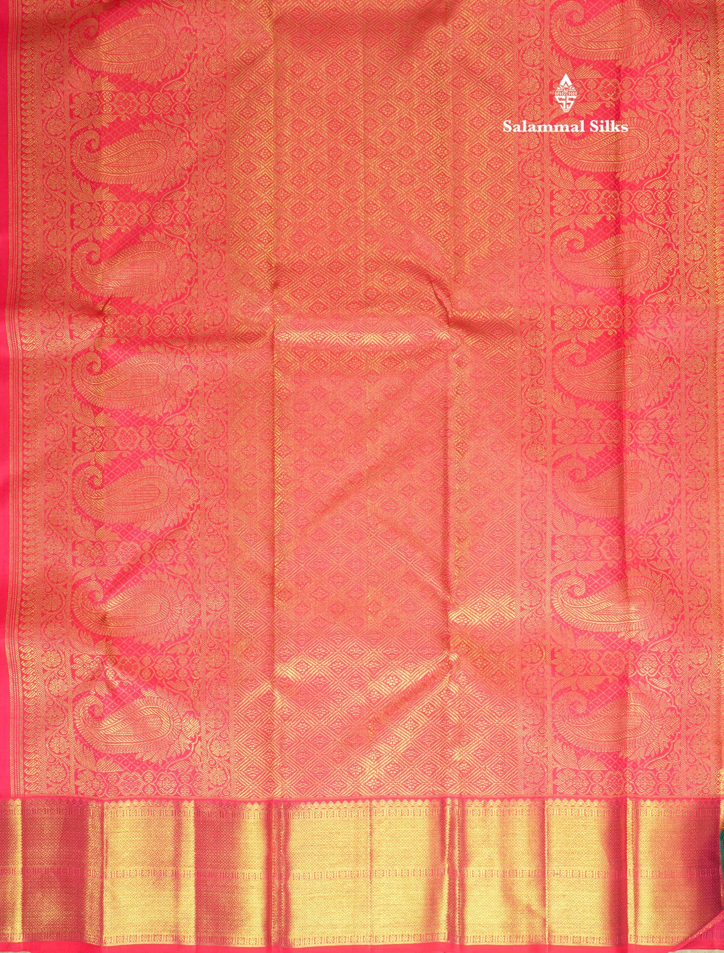 Pure Zari Bridal Reddish Pink Pure Kanjivaram Traditional Silk Saree With Gold Zari Border