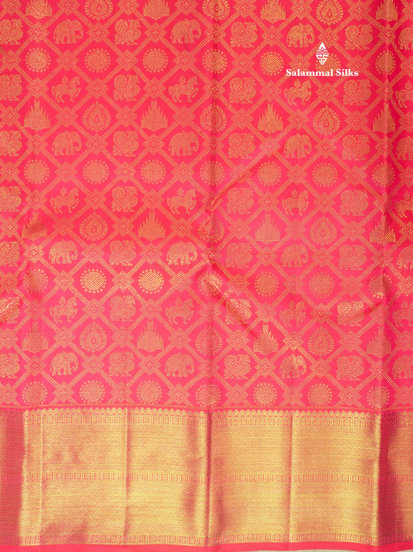 Pure Zari Bridal Reddish Pink Pure Kanjivaram Traditional Silk Saree With Gold Zari Border