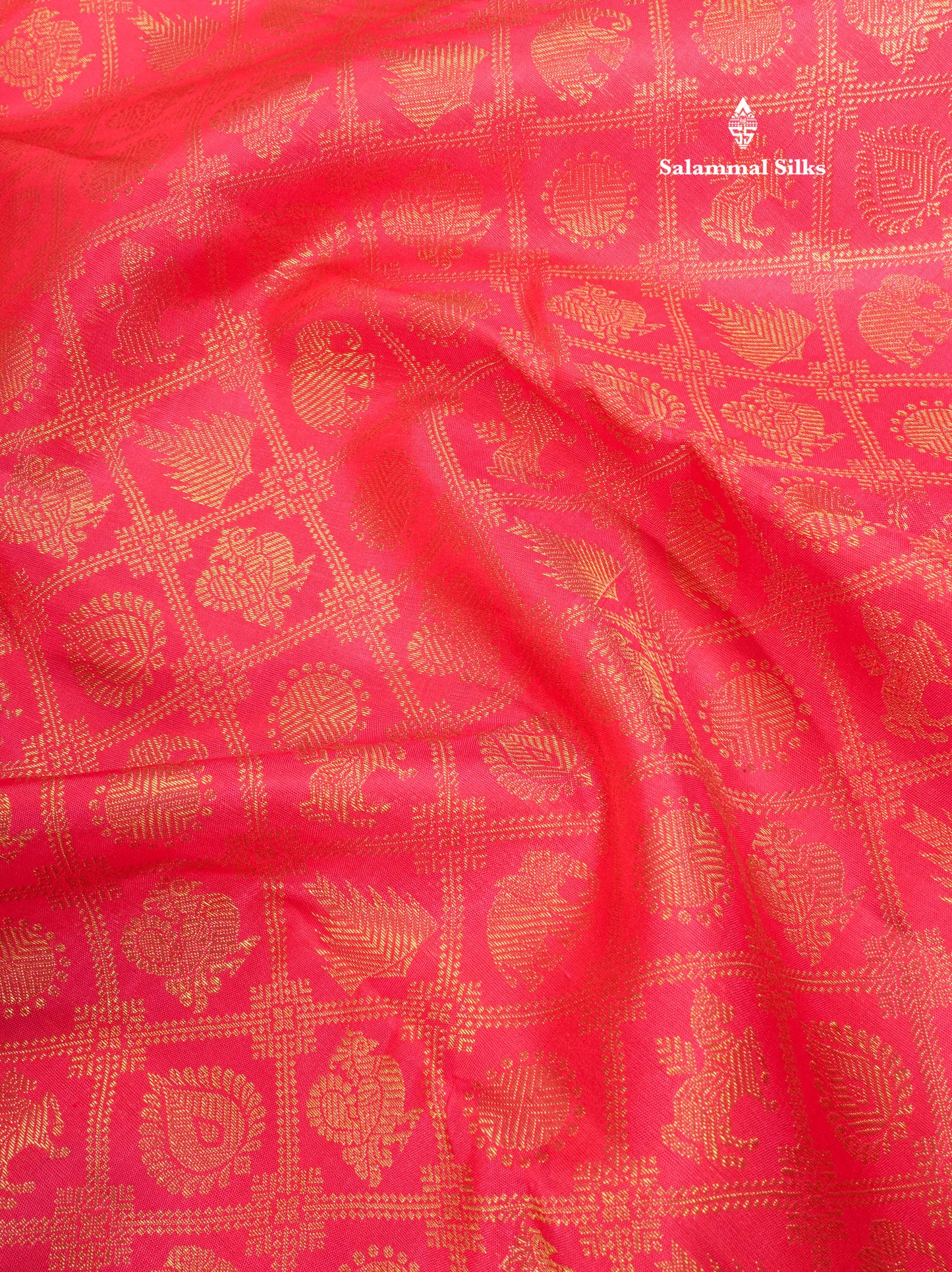 Pure Zari Bridal Reddish Pink Pure Kanjivaram Traditional Silk Saree With Gold Zari Border