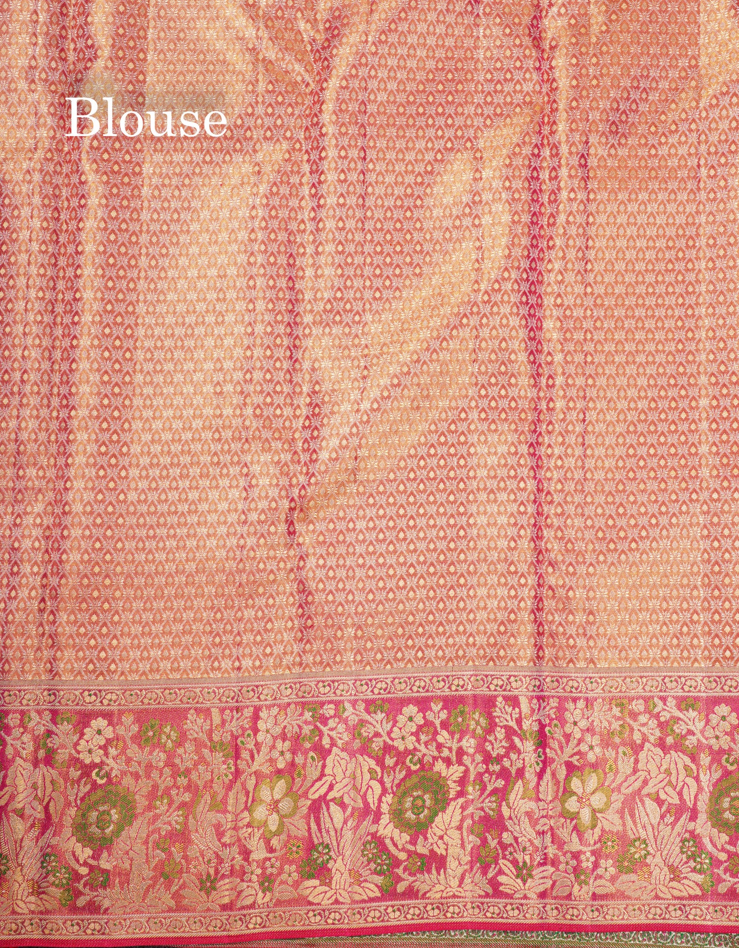 Beautiful Gold Tissue Meenakari Work Bridal Pure Kanjivaram Silk Saree With Contrast Pink Border