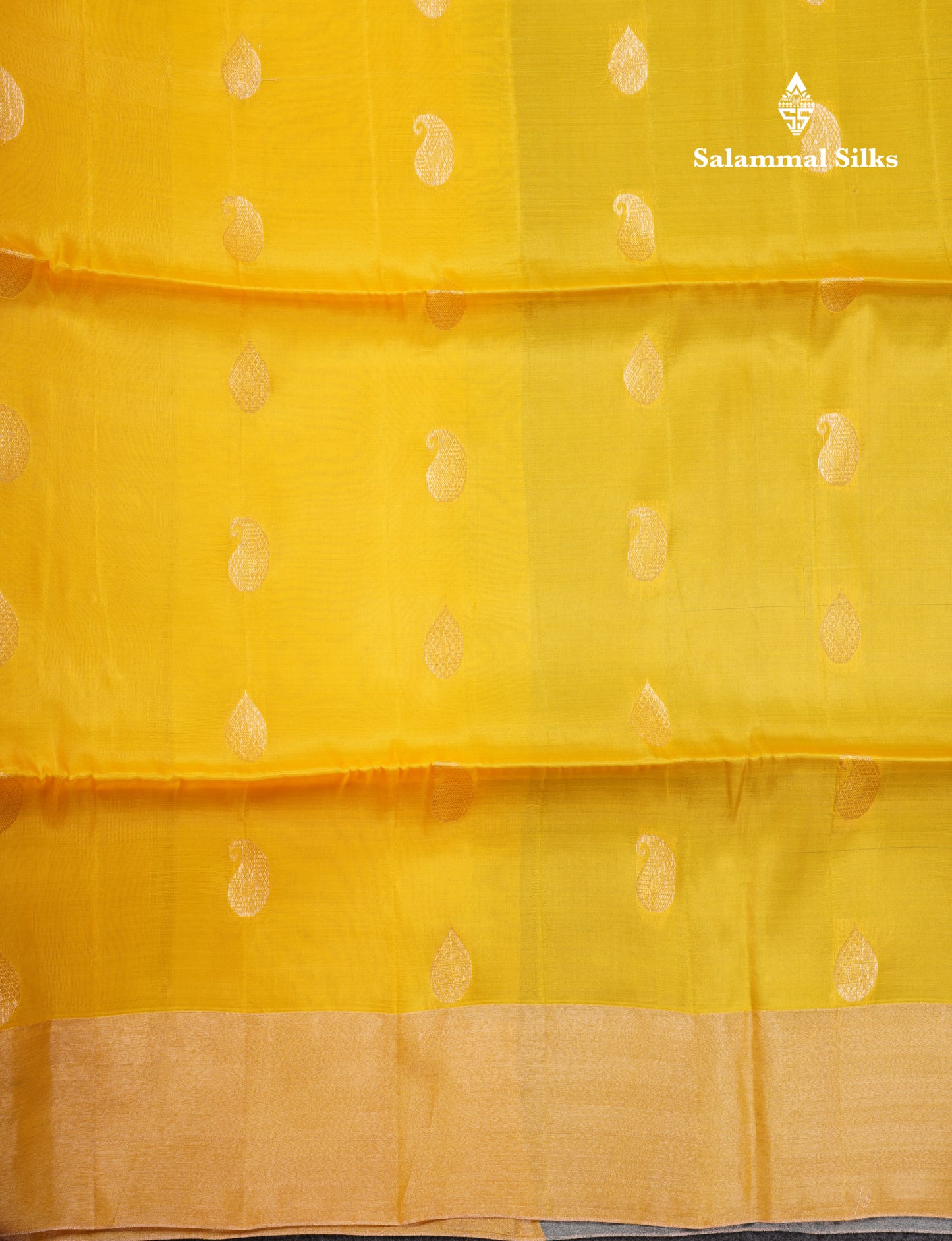 Yellow Pure Silk Mix Soft Silk Saree With Contrast Peacock Green Blouse