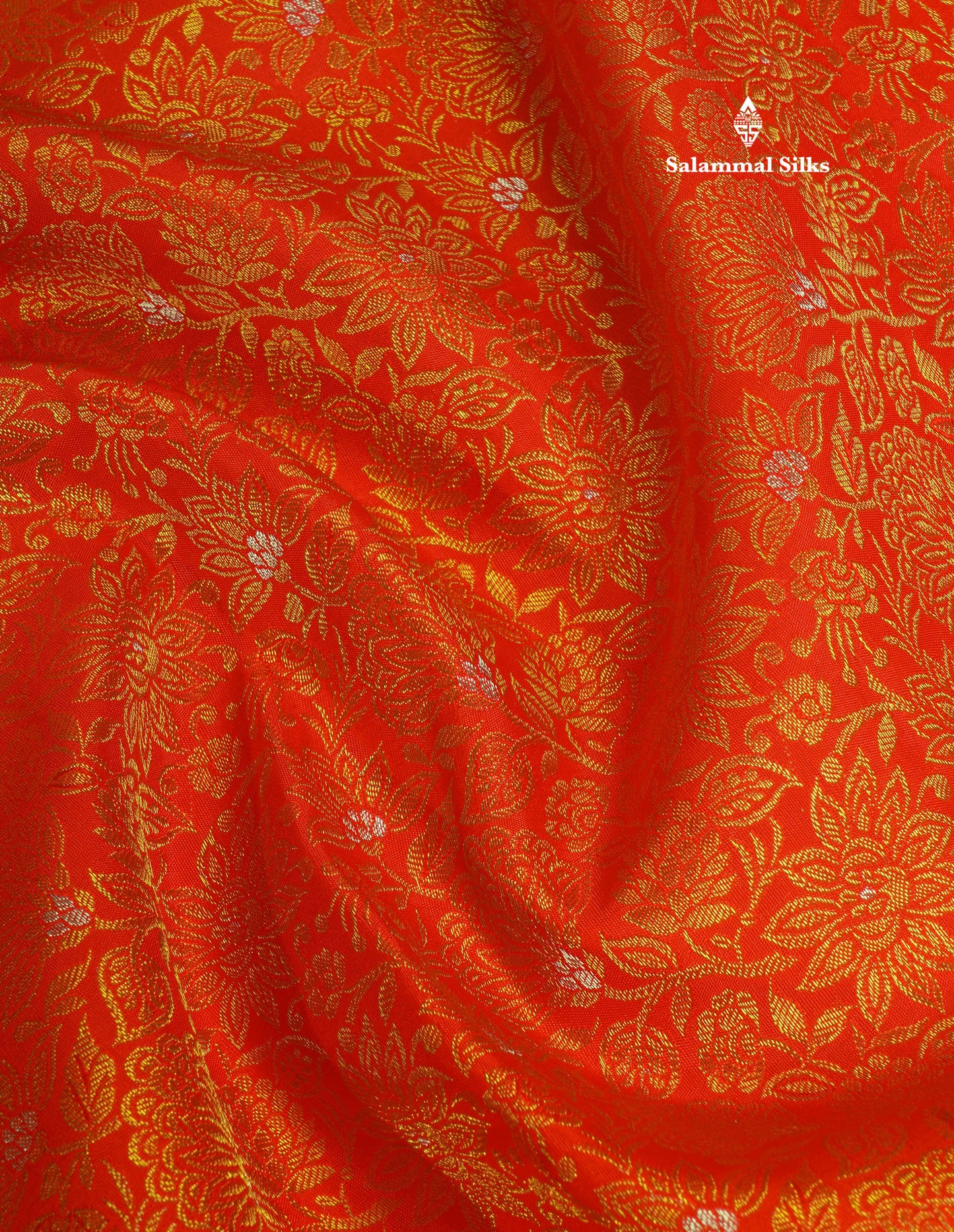 Beautiful Meenakarai Work Chilly Red Pure Kanjivaram Silk Saree Pure Zari (3G) with Gold Zari Long Border