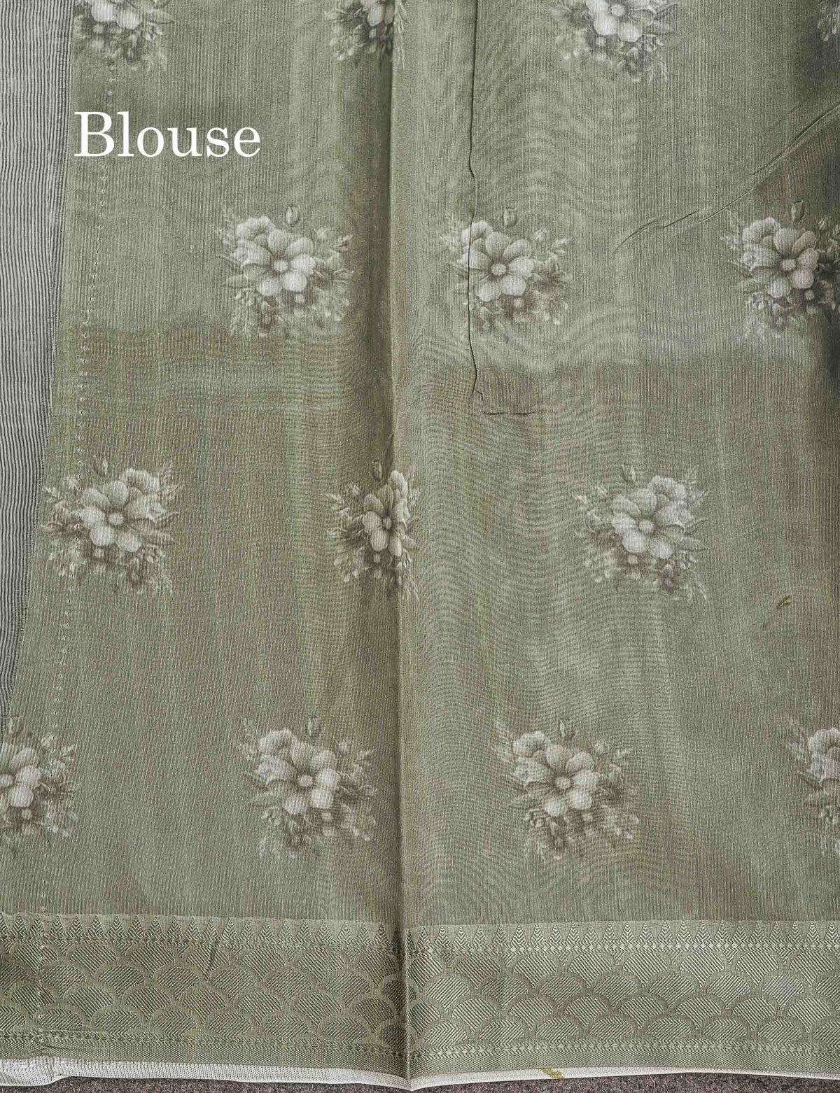Kota Cotton Saree - Green Shade Colour Body With Fancy Border