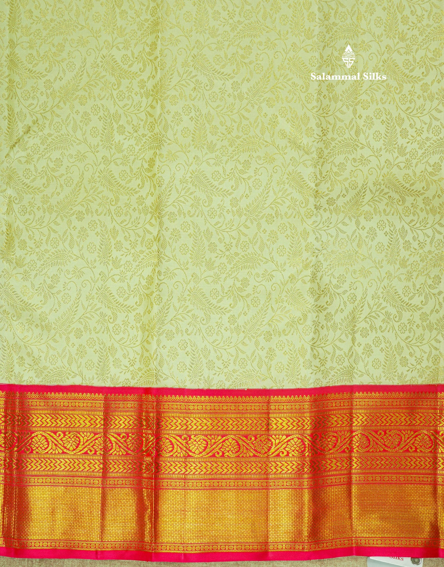 Half White Pure Kanjivaram Silk Saree 2G Zari With Contrast Pink Traditional Border
