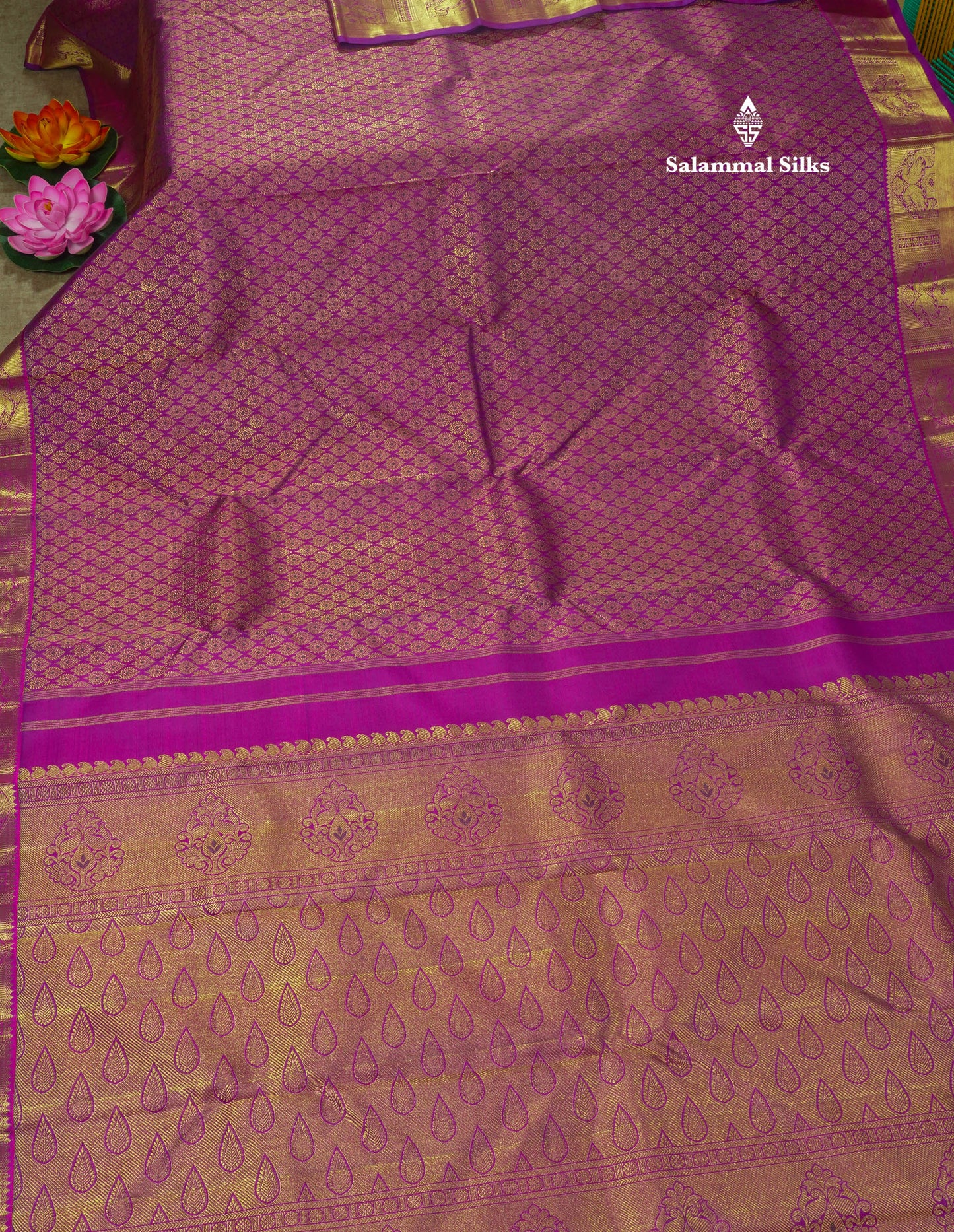 Pure Zari Vadamalli Pure Kanjivaram Silk Saree with Traditional Gold Zari Border