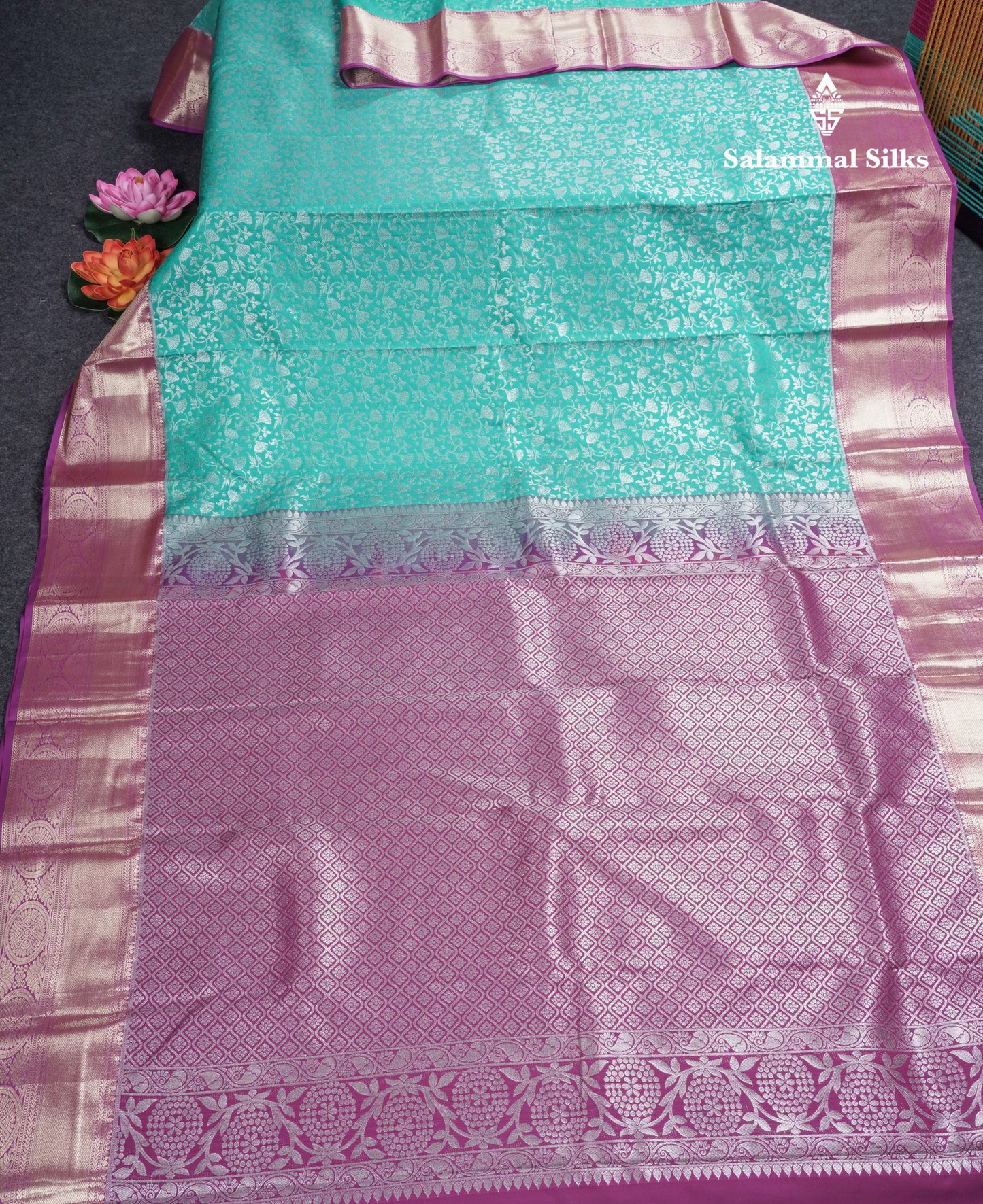 Red Bridal Semi Silk Saree With Contrast Bottle Green Border