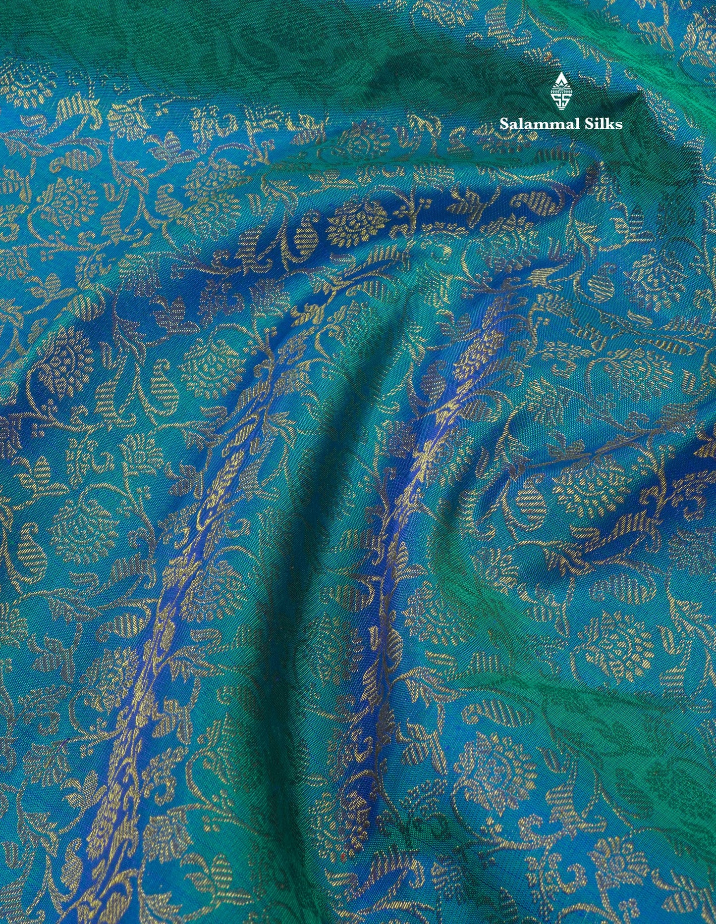 Pure zari Peacock Blue Pure Kanjivaram Silk Saree with Contrast Pink Traditional Border