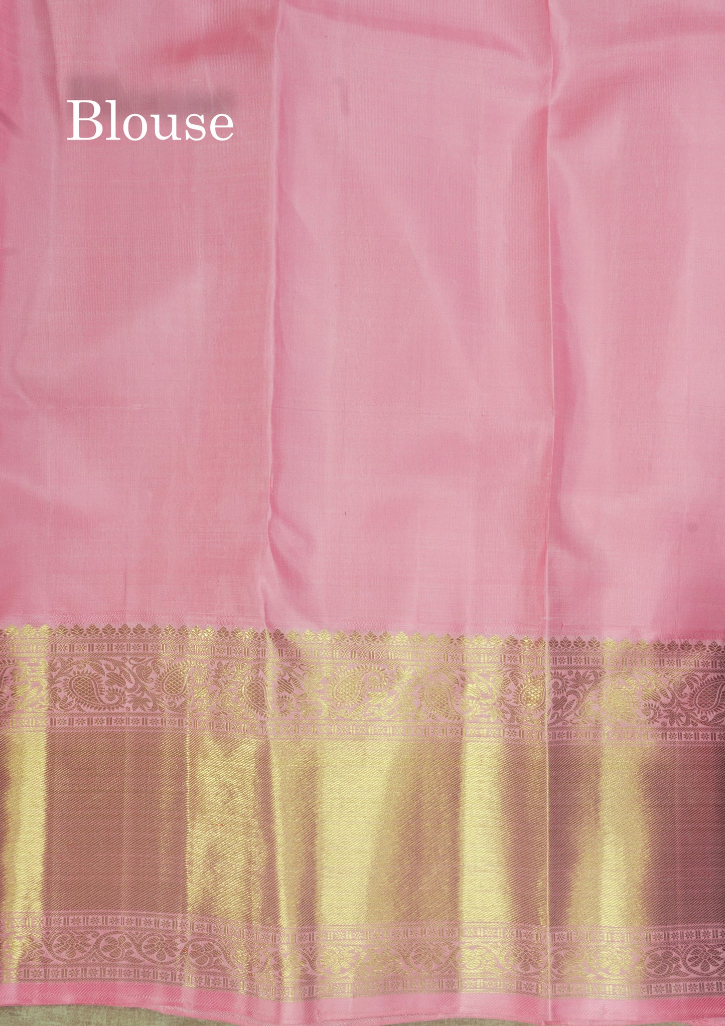 Sky Blue Pure Kanjivaram Silk Saree 3G Zari with Contrast Baby Pink Border