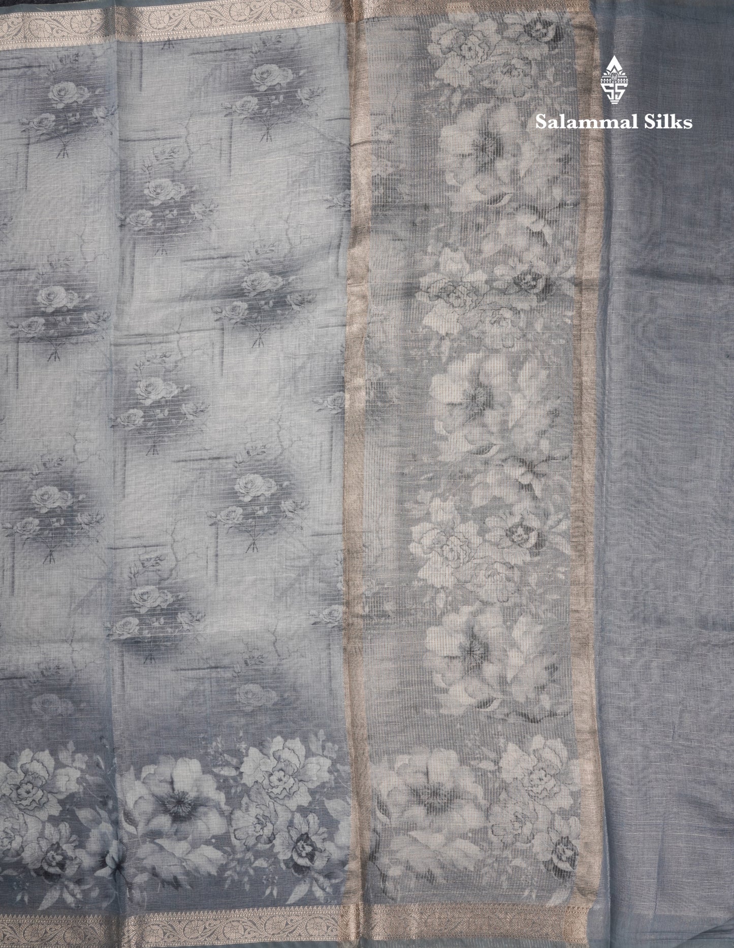 Vairaoosi Lines Silk Kota Fancy Saree With Small Border