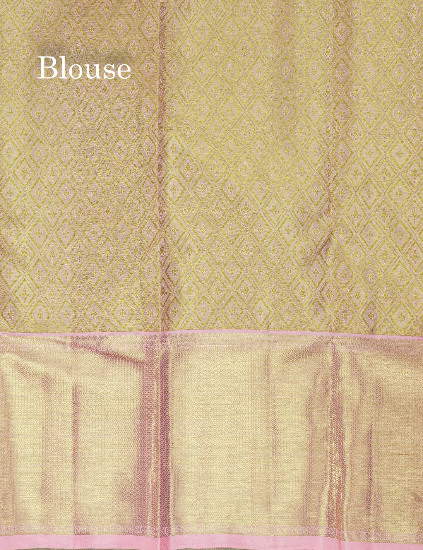 Pure Zari Multicolour Tissue Pure Kanjivaram Silk Saree With Contrast Baby Pink Border