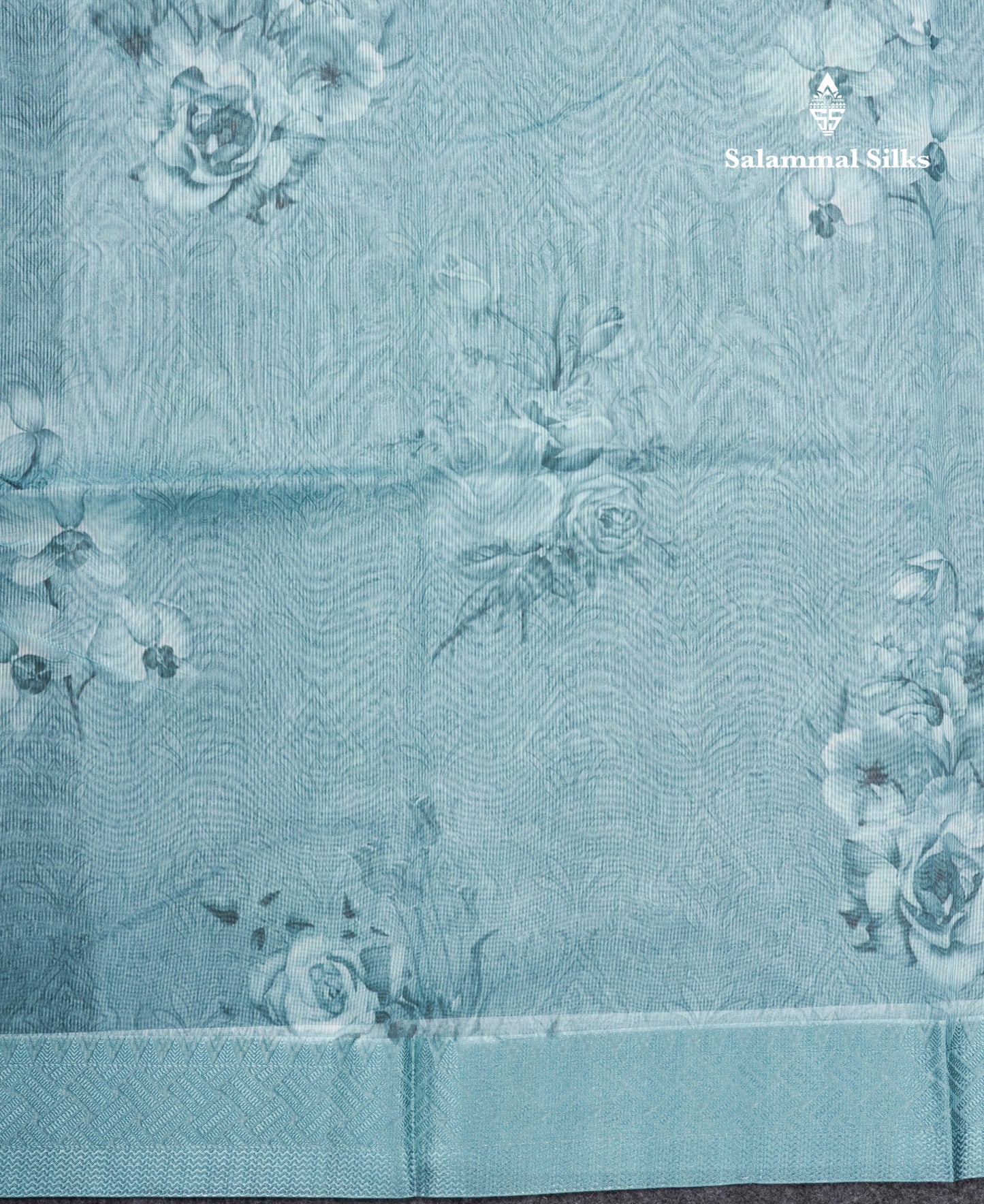 Pastel Blue Silk Kota Saree With Fancy Border