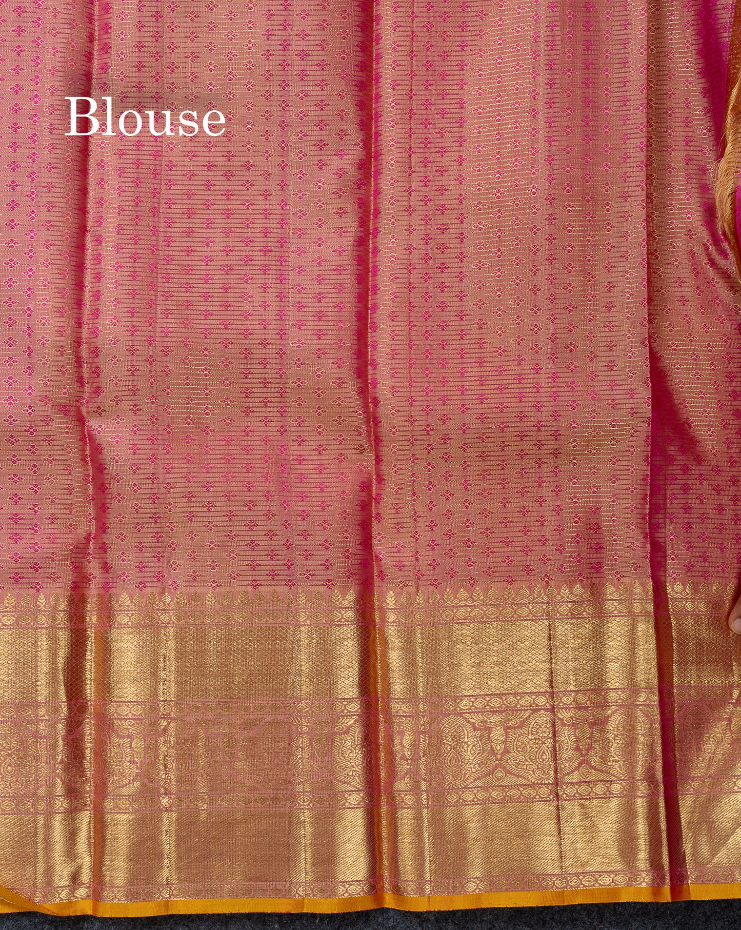 Beautiful Onion Pink Tissue Pure Kanjivaram Silk Saree With Traditional Border