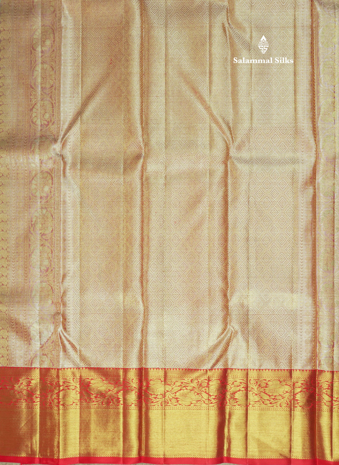 Pure Zari Rexona Green Pure Kanjivaram Silk Saree With Contrast Chilly Red Border