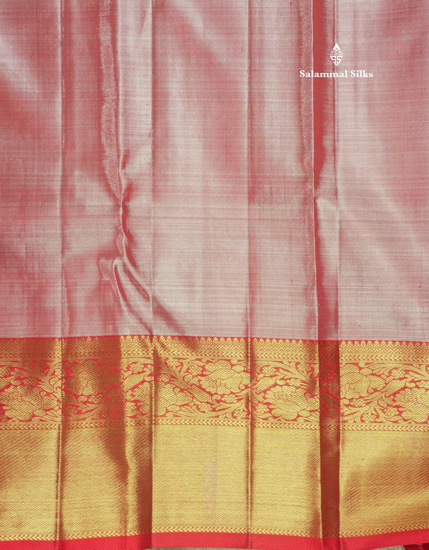 Pure Zari Rexona Green Pure Kanjivaram Silk Saree With Contrast Chilly Red Border