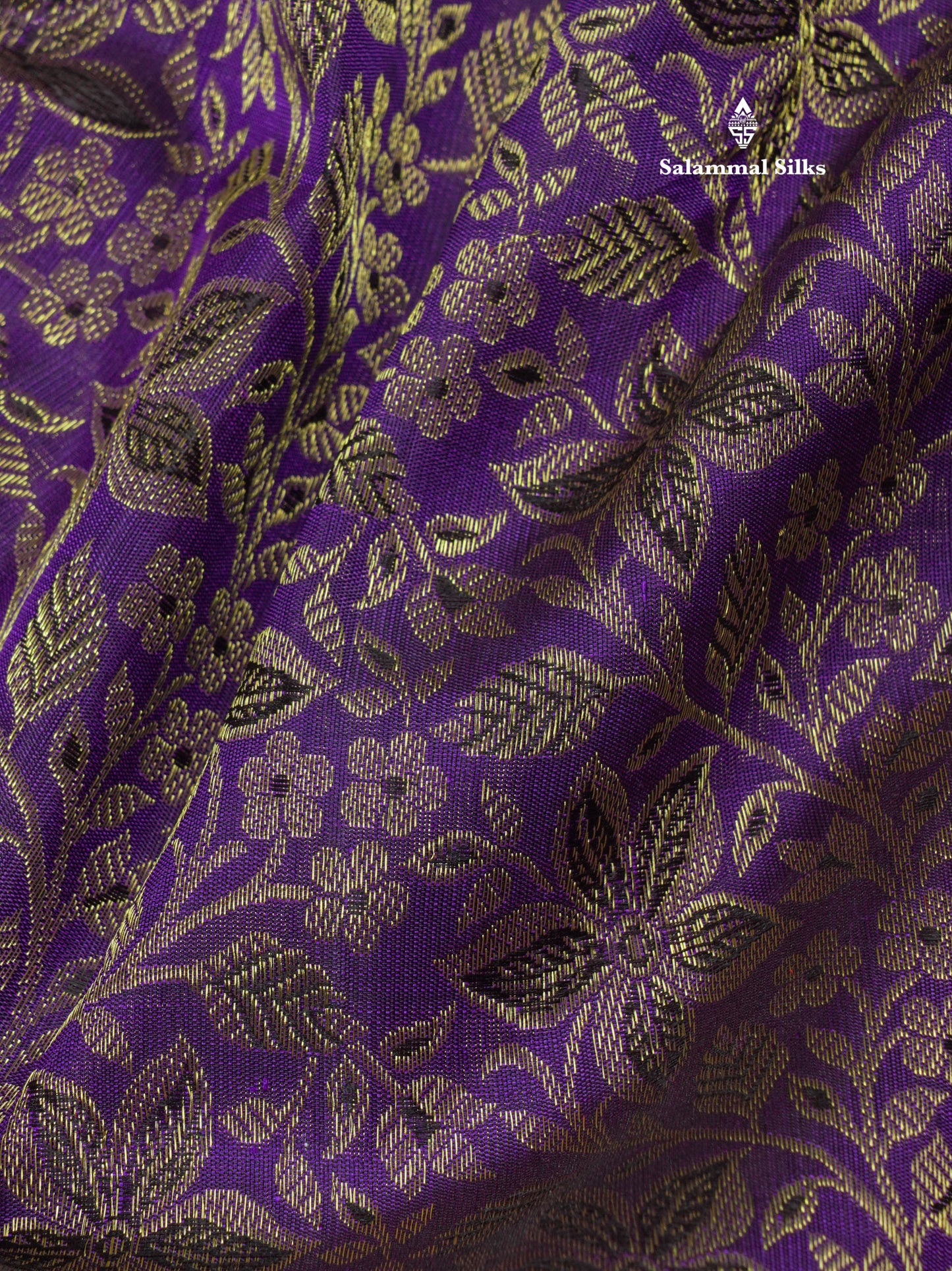Violet Colour Kanjivaram Pure Silk Saree 3G Zari with Traditional Long Size Border