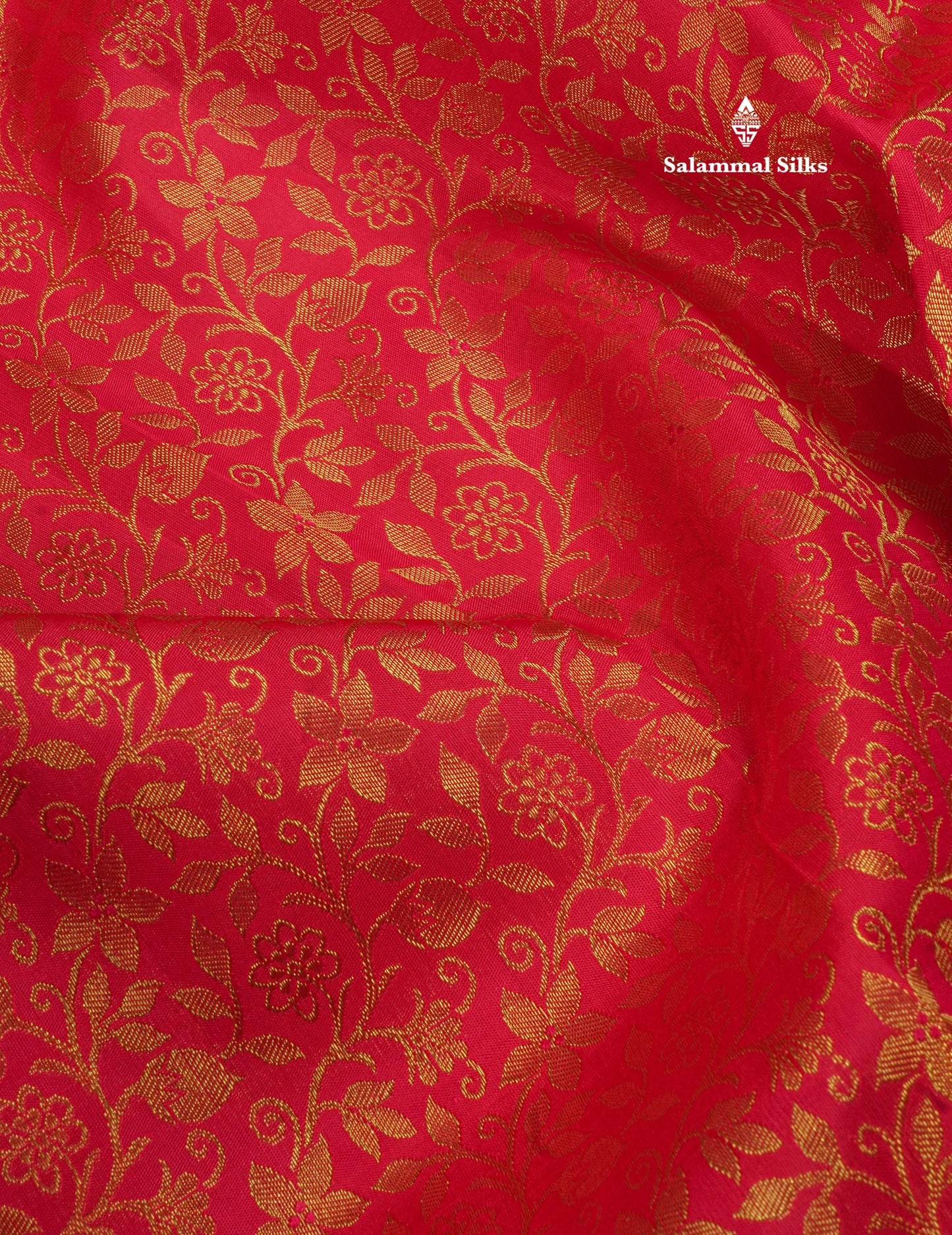 Reddish Pink Pure Kanjivaram Silk Saree 3G Zari with Traditional Gold Zari Border