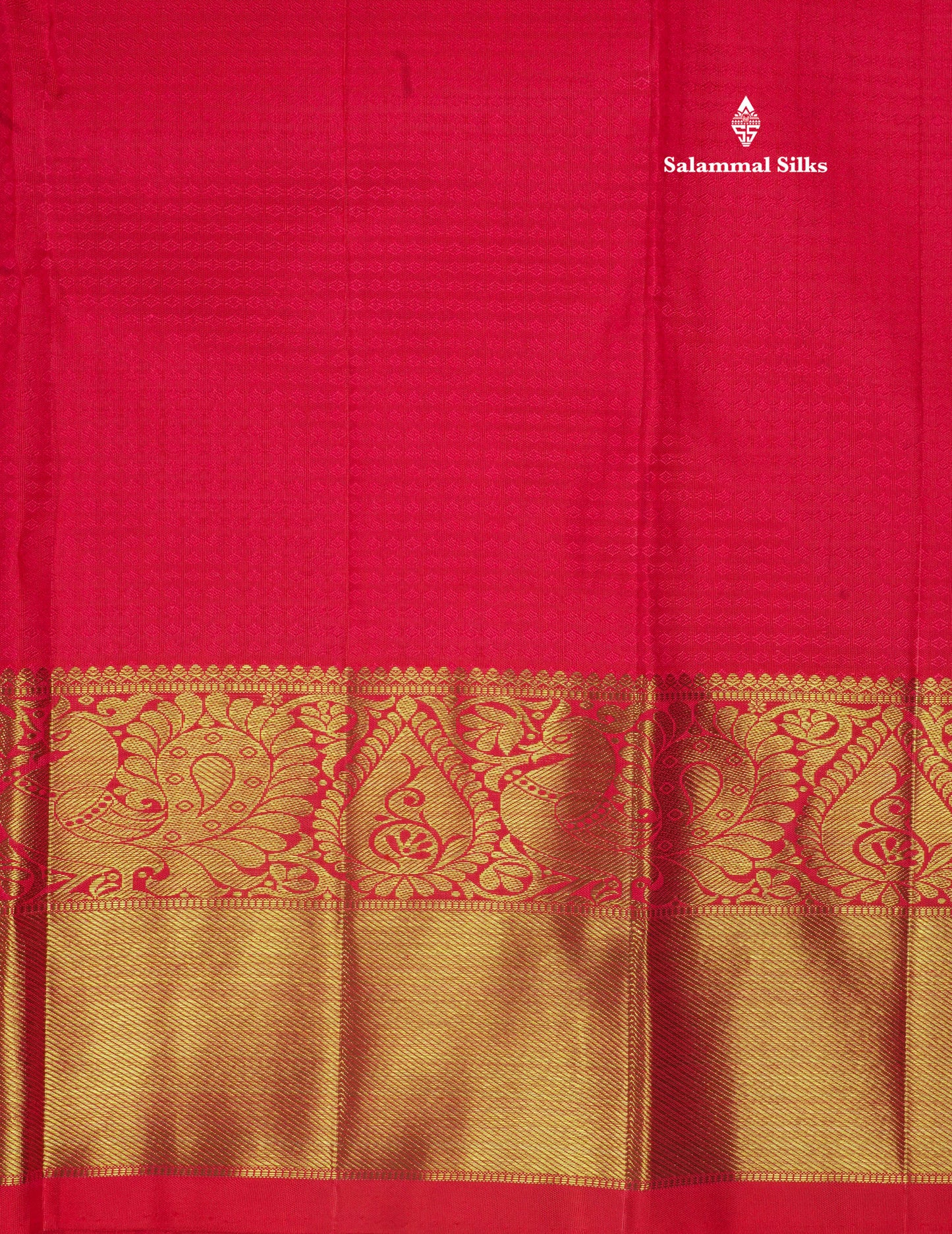 Reddish Pink Pure Kanjivaram Silk Saree 3G Zari with Traditional Gold Zari Border